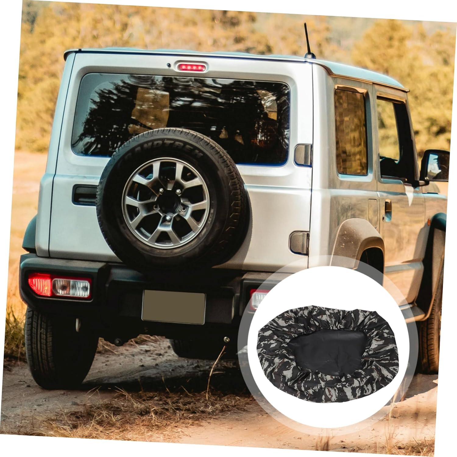 WEKADRIN Camo Wheel Rim Protectors Sturdy Oxford Tire Covers for Rvs Suvs Automotive Accessories Sun Protection and Quick Fit image number 2