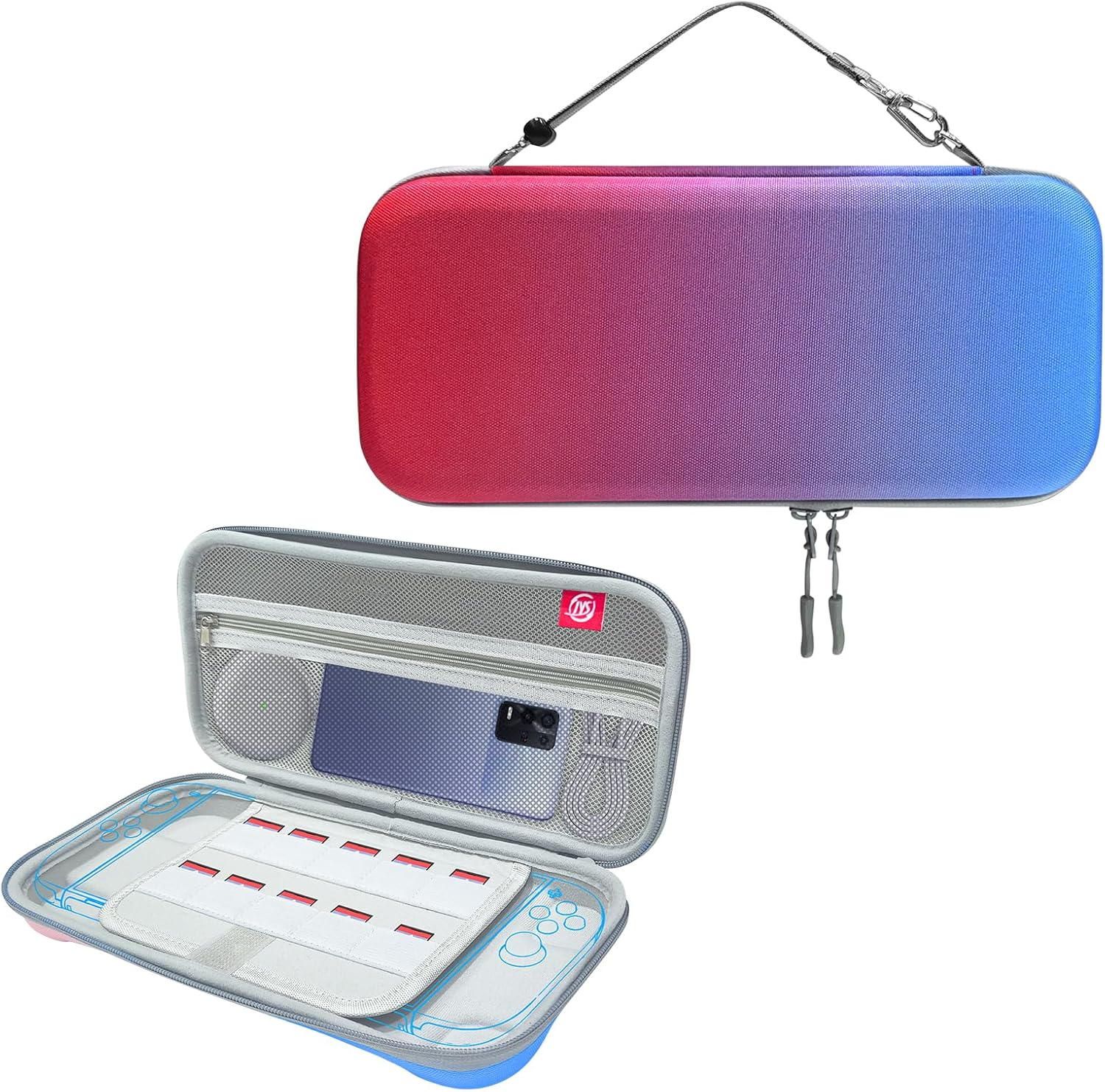 Carrying Case for Nintendo Switch 2, EVA Hard Shell with 10 Game Card Slots, Double Compartment (Black)