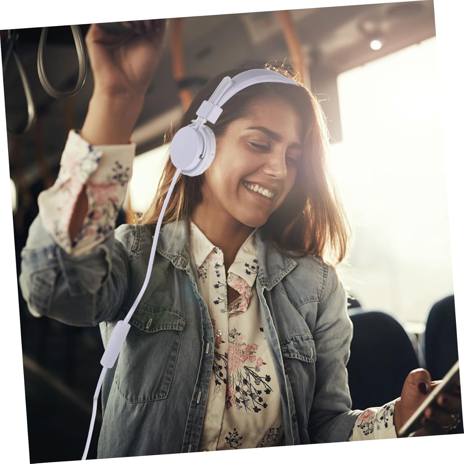 POPETPOP Wired Over-Head Gaming Headphones with Microphone for Computer, Bass Stereo Sound, White Color, Suitable for Pc Gamers and Online Streaming image number 3