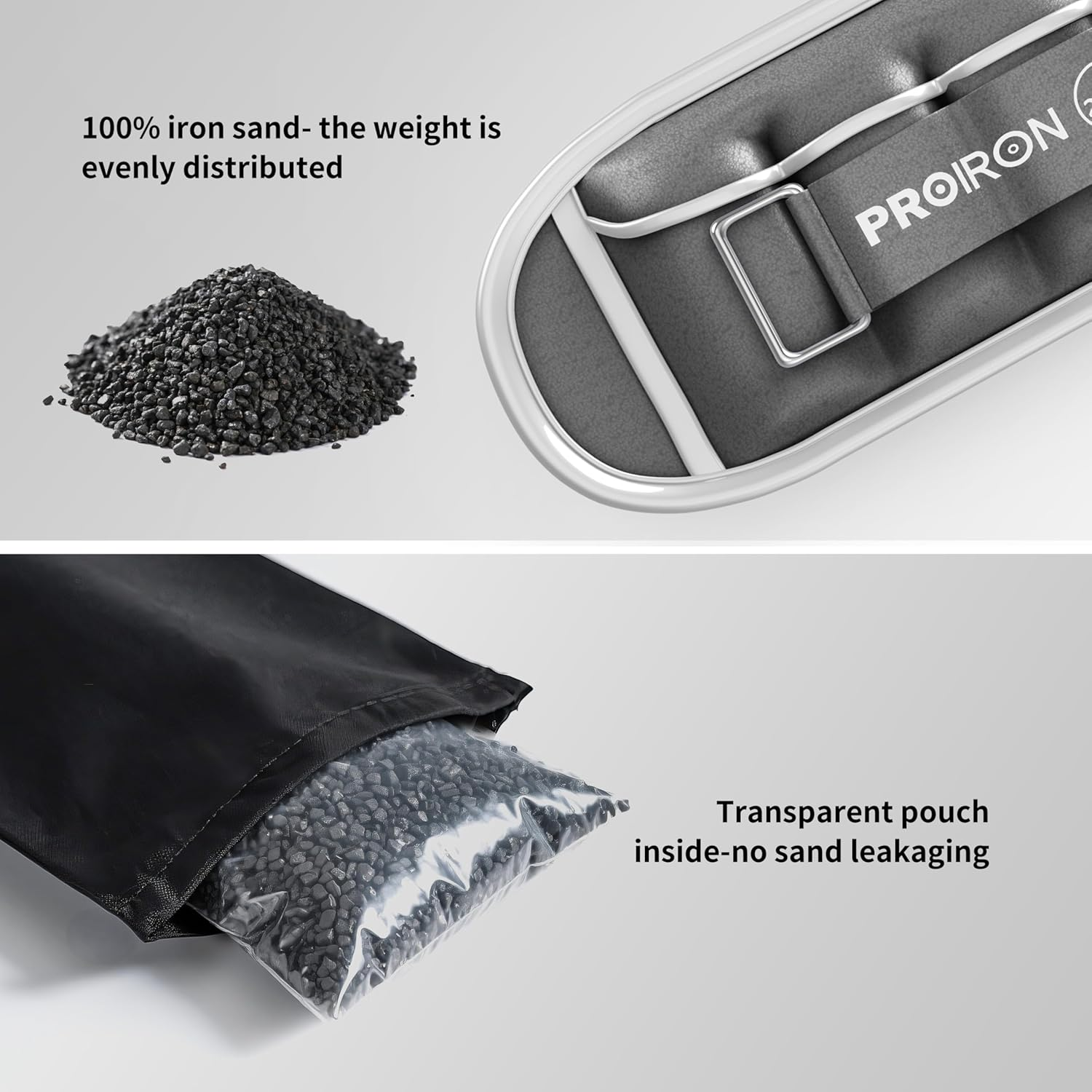 PROIRON Adjustable Ankle Weights Wrist Leg Weights for Women Men 0.5Kg-2.5Kg in Pair Reflective Ankle Weight Set for Fitness Exercise Jogging Aerobics