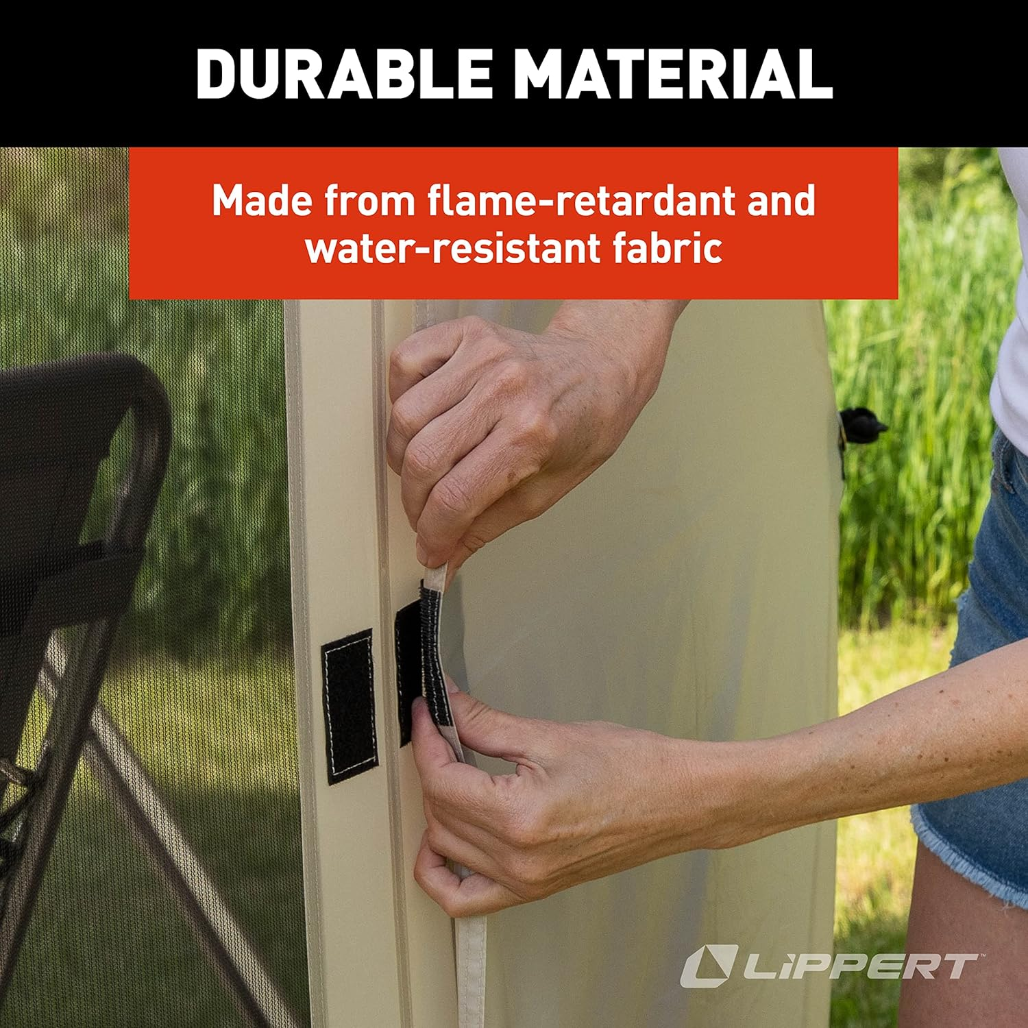 Lippert Picnic and Camping Gazebo Tent Wind Panels, Side Walls for Privacy, Sand Color image number 5