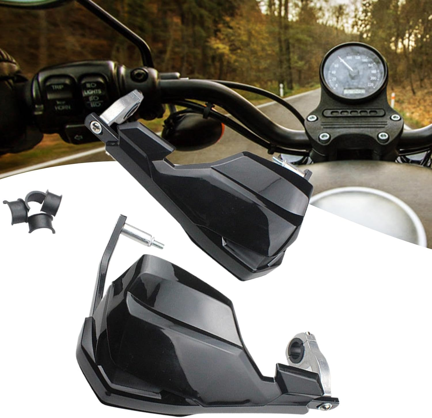 Motorcycle Handguards - Motorcycle Handlebar Brake Lever Protection Hand Guard,Motorbike Protective Equipment, 1 Pair Aluminum Alloy Shield for Motocross ATV image number 4