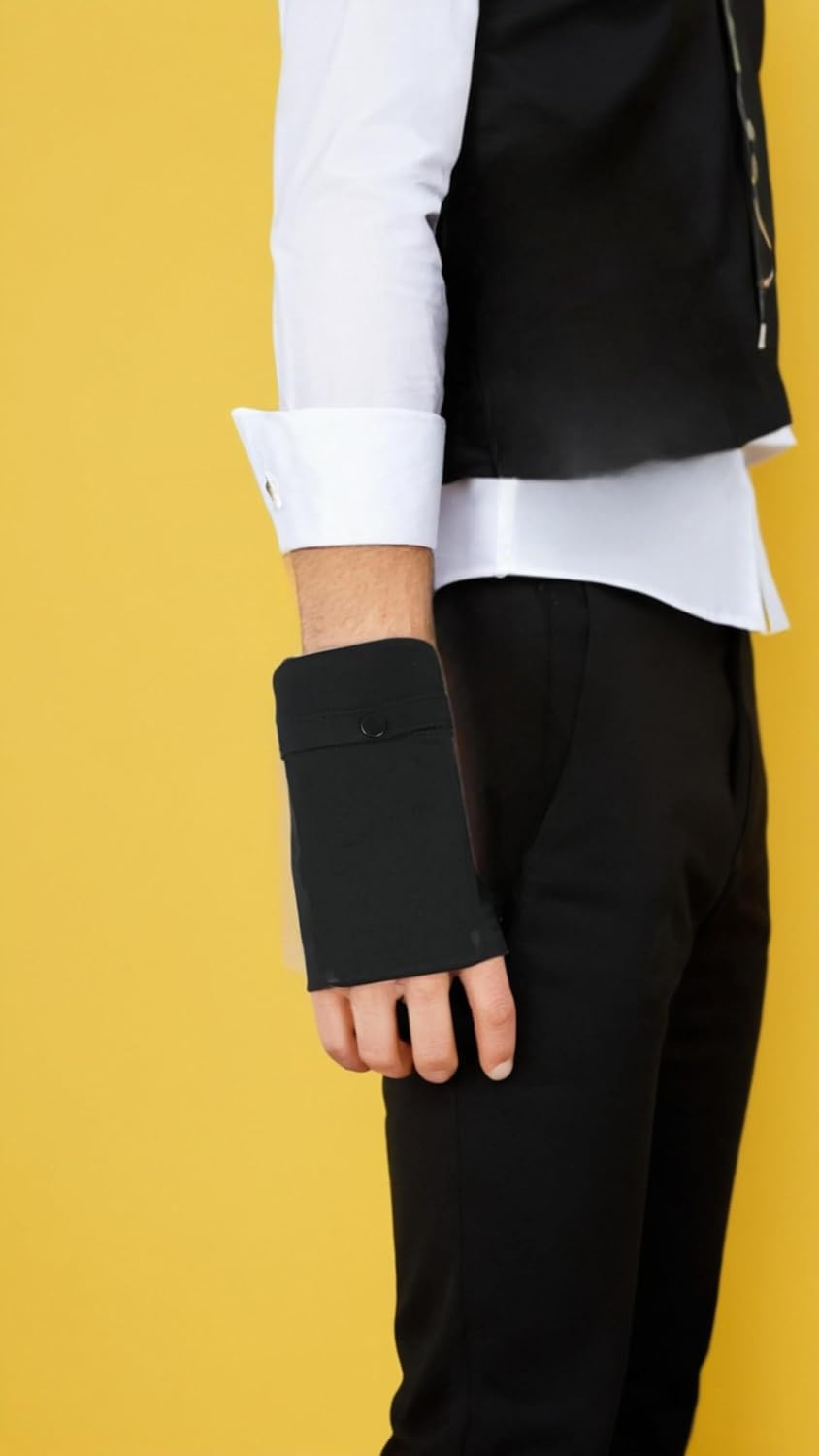 Adjustable Cell Phone Armband with Reflective Logo, Non-Slip Knitted Cloth for Running, Walking, Hiking, and Cycling Black Wrist Bag image number 4