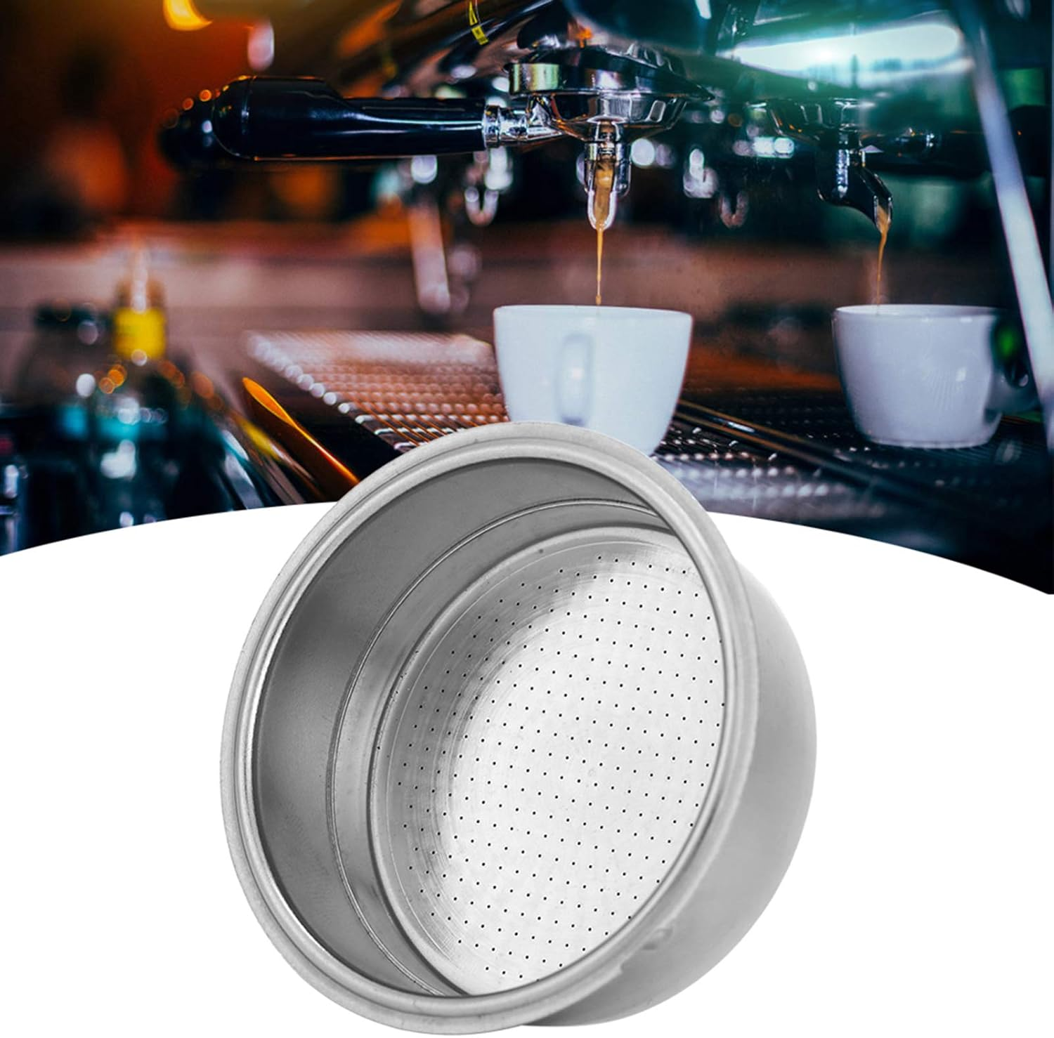 MUNEFE Stainless Steel Filter Basket, Coffee Filter Basket, Espressos Filter Basket for Home Use, Tea Shop, Coffee Shop, Etc
