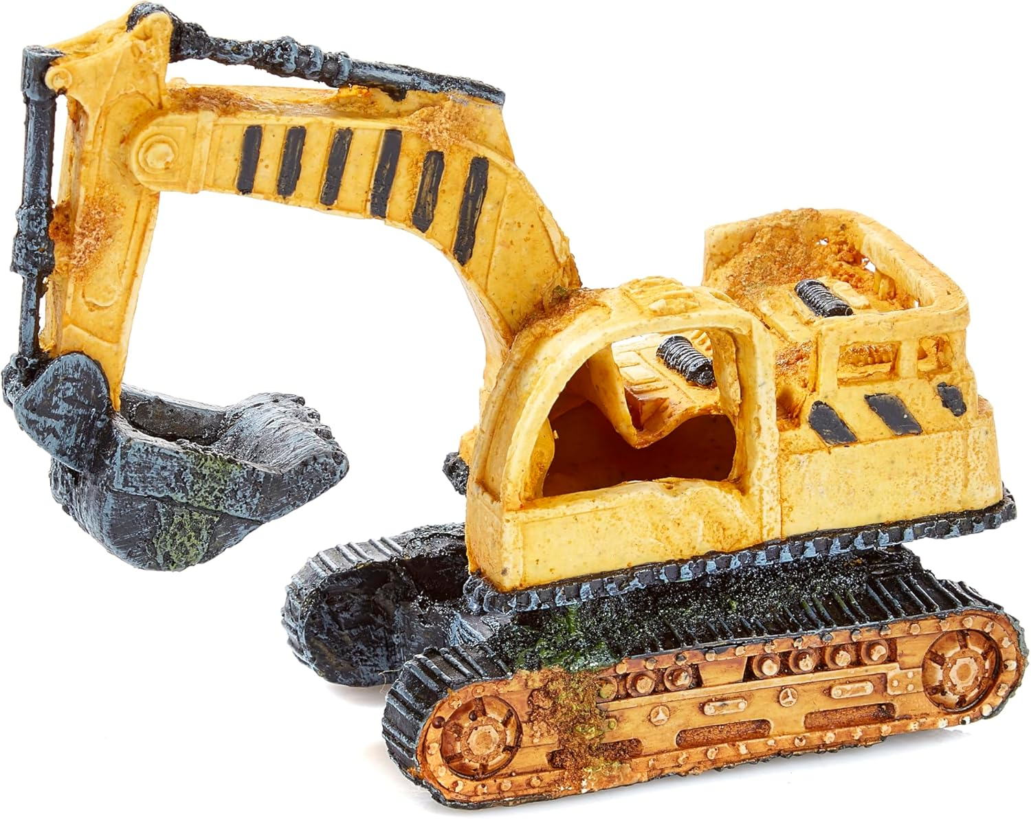 CLASSIC Excavator Yellow Digger Fish Tank Ornament Aquarium Decoration 170 X 70 X 135 Mm Hand-Painted Non-Toxic Resin for Freshwater Tanks image number 4