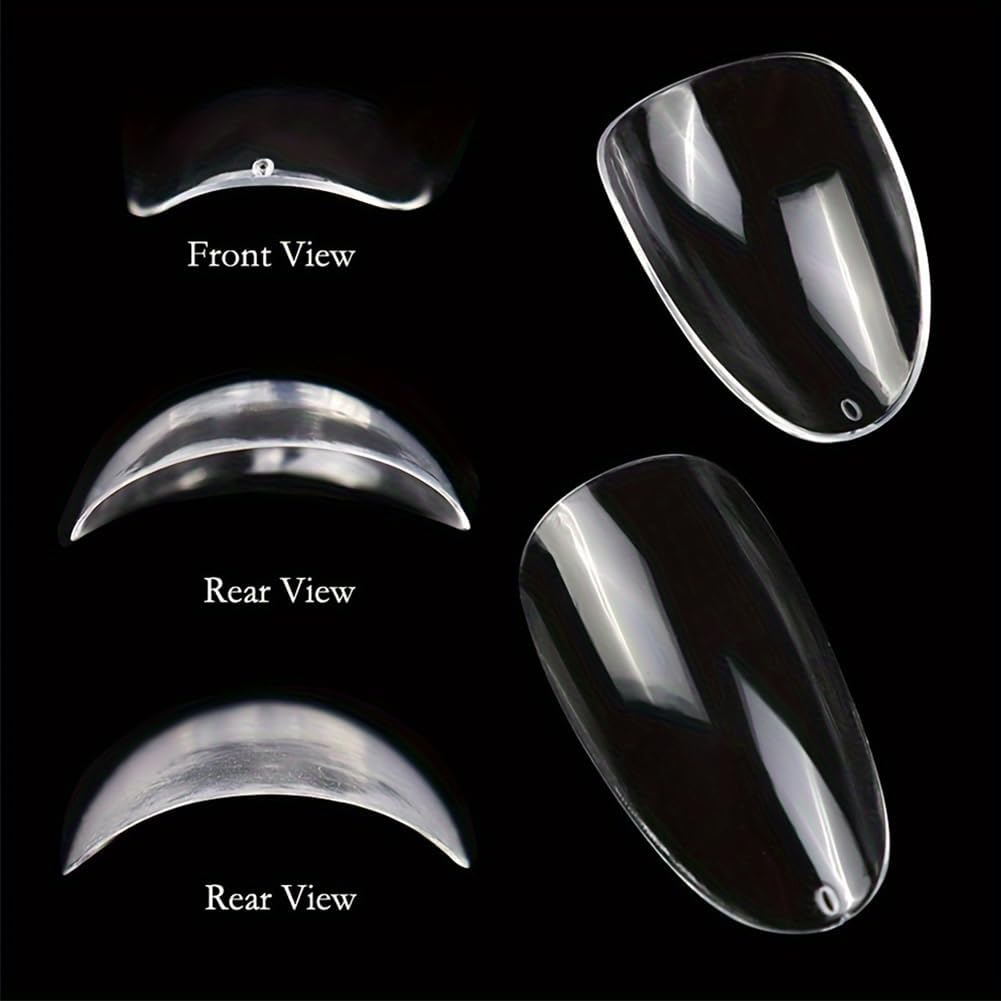 600 Pcs Short Almond Nail Tips, Cover Nail Fake Nails for Nail-Extensions, Acrylic Nail Nails for Nail Salons and Home, 12 Sizes image number 4