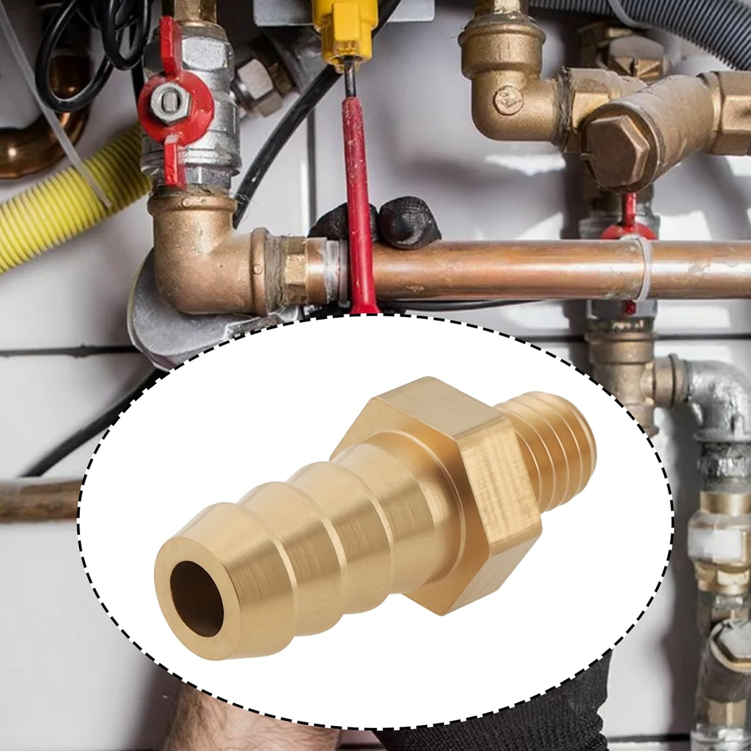 VGOL 4Pcs M5X0.8 6Mm Brass Barb Hose Tail Connector for Pond Pool Hose Pipe image number 1