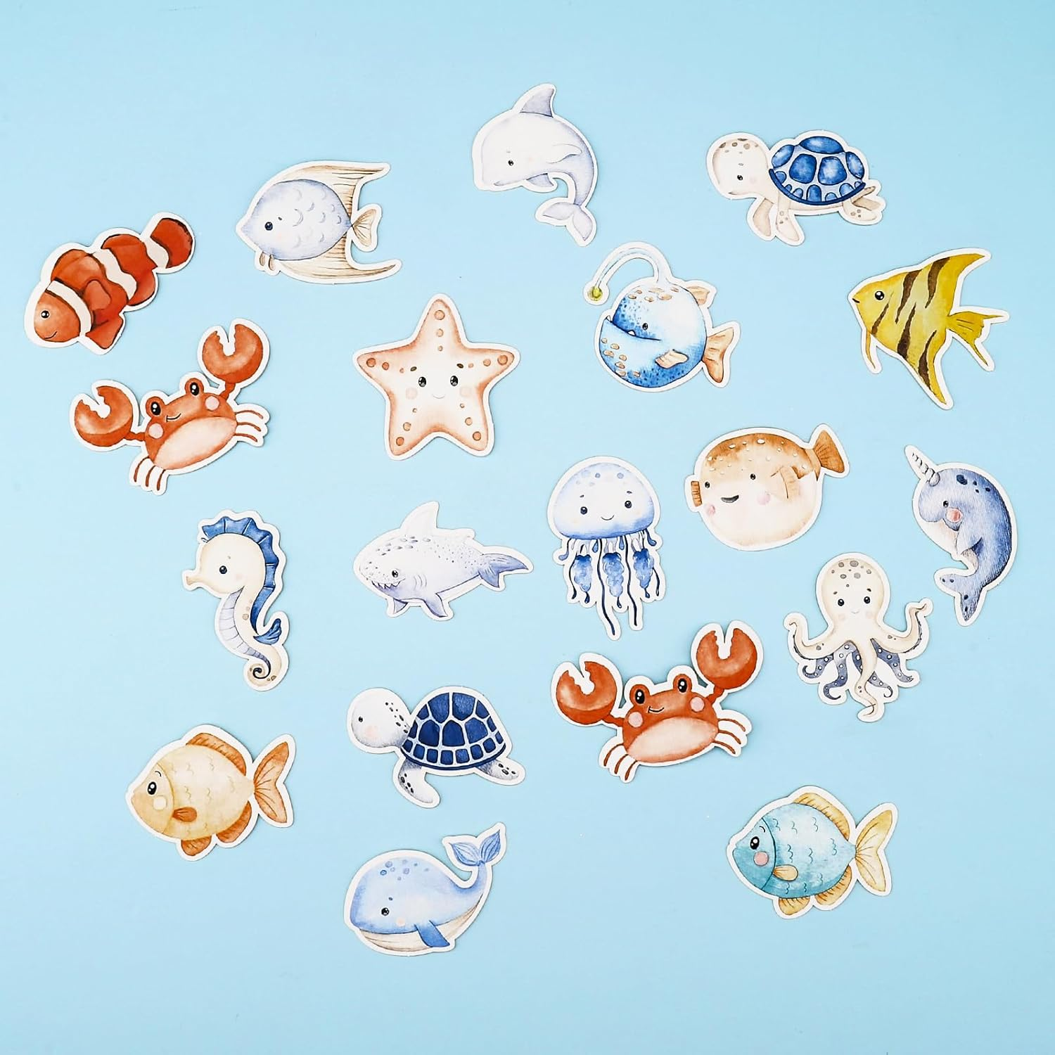 ENLACE Pack of 36 Sea Animals Cupcake Toppers, Ocean Theme Cake Decoration for Birthday, Christening image number 2