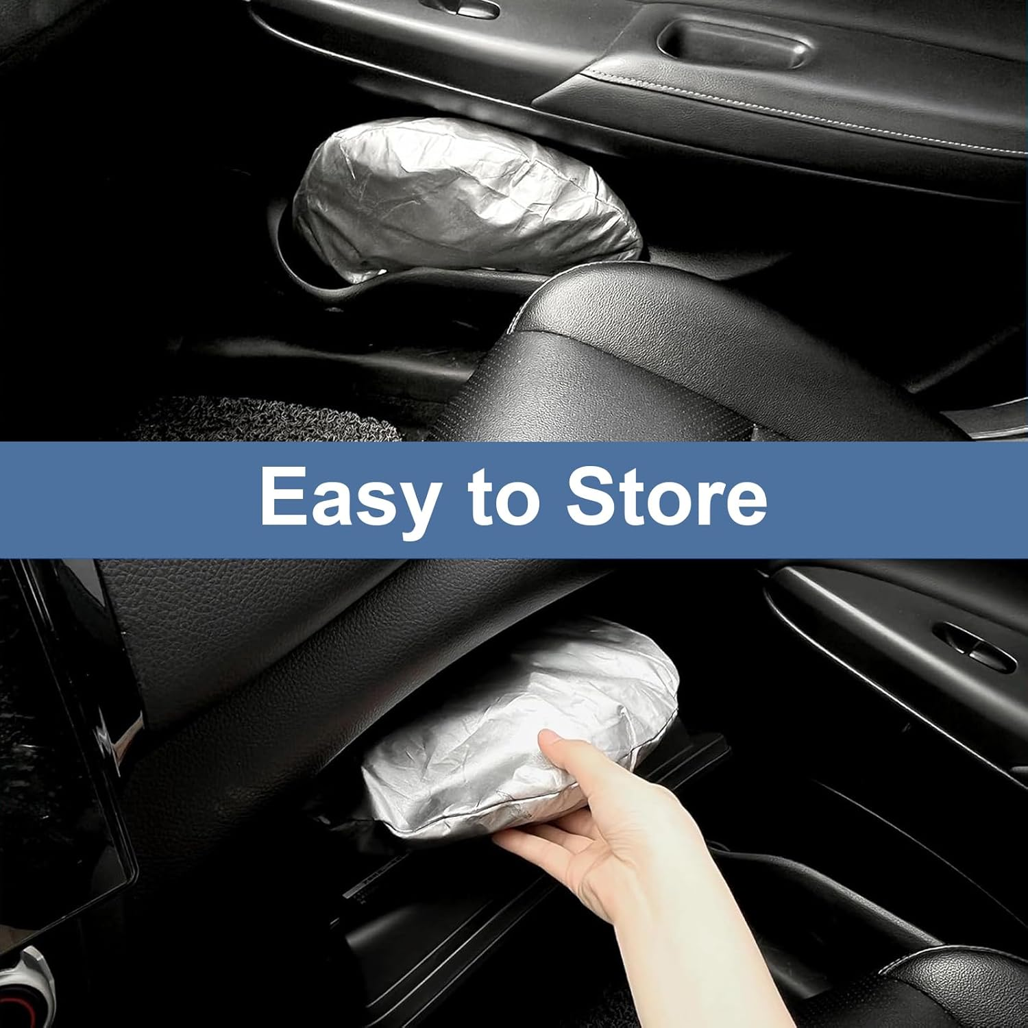 Windshield Sun Shade for Car, Automotive Foldable Front Window Sun Cover UV Rays Block, Lightweight Interior Accessories Sunshades for Windscreen & Dashboard Sun Heat 145X80Cm Fit for Most of Cars