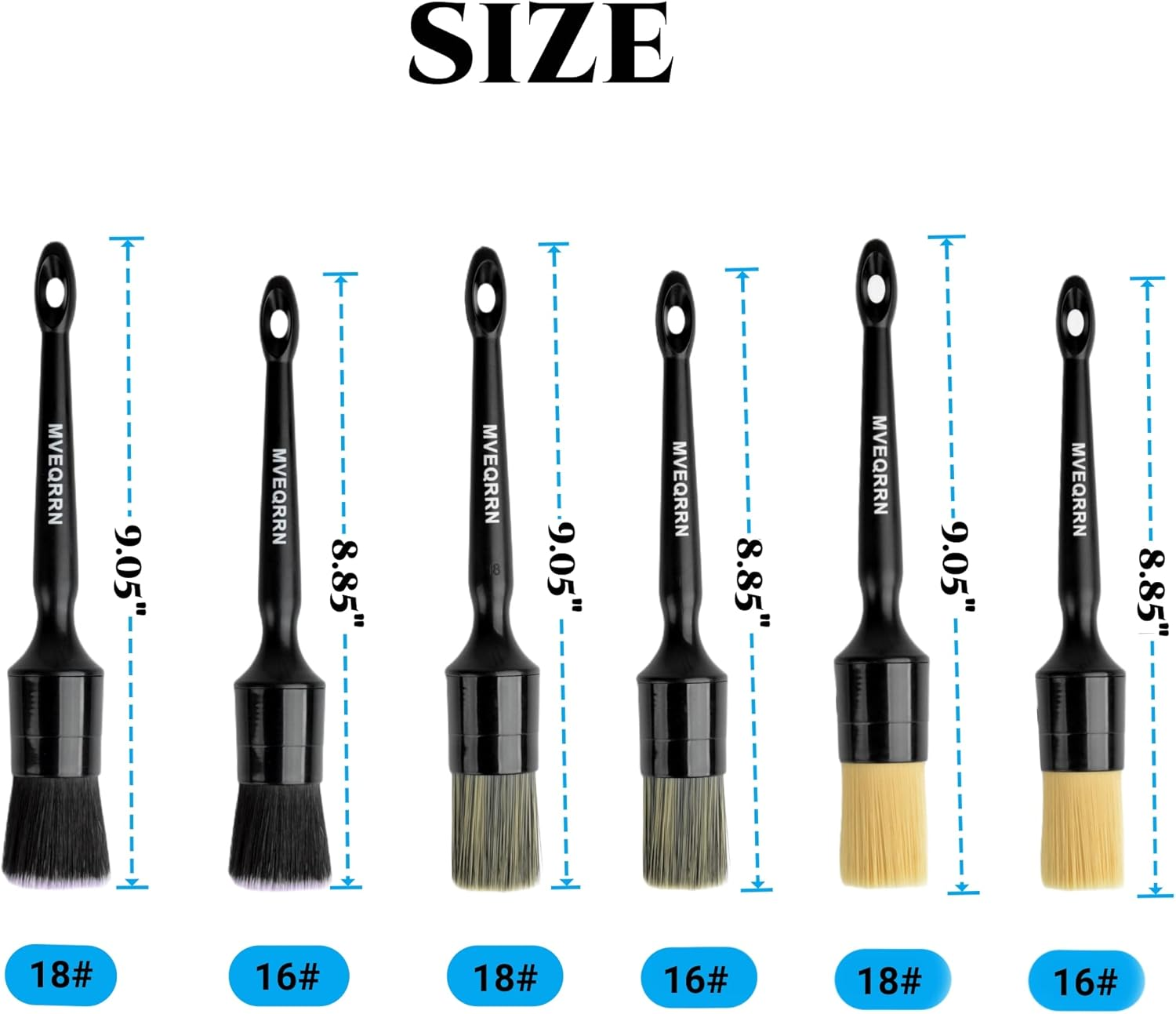 6Pcs Car Detailing Brush Set-2Pcs Boars Hair Car Detailing Brushes,2Pcs Ultra Soft No Scratch Detailing Brush for Air Vent,Leather Seat 2Pcs Detail Brushes Car Detailing for Interior Exterior - 6Pcs Car Detailing Brush Set (As Pictures) image number 2