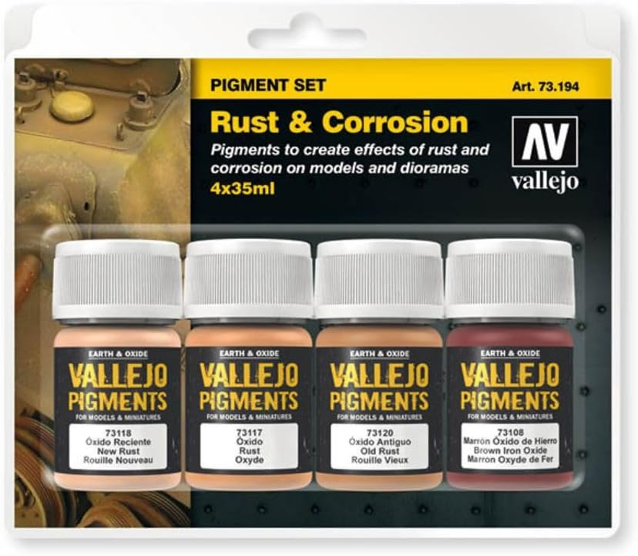 Vallejo Pigments Rust and Corrosion Colour Set, 4 Piece image number 1