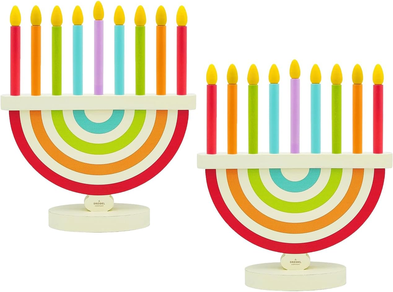 Hanukkah Children'S Wooden Chanukah Menorah with Removable Candles (2-Pack) image number 5