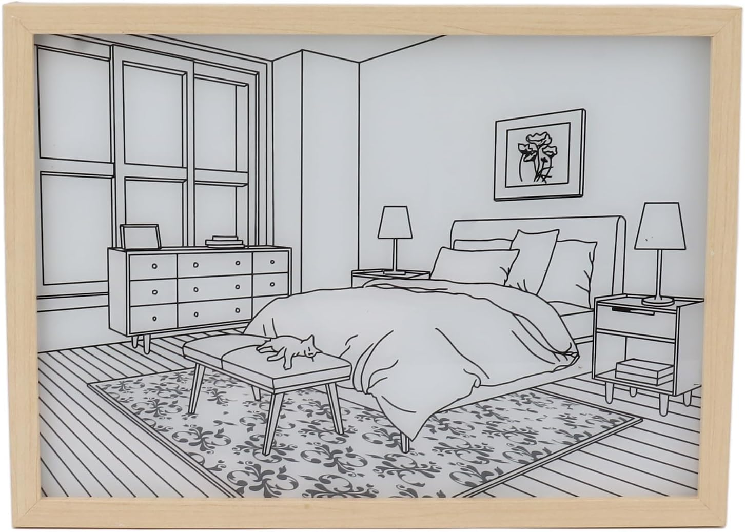 Tbest Hangings Large Threecolor Light Painting Luminous Room Living Room Decoration Painting Bedside Painting Night Light (#4) image number 5