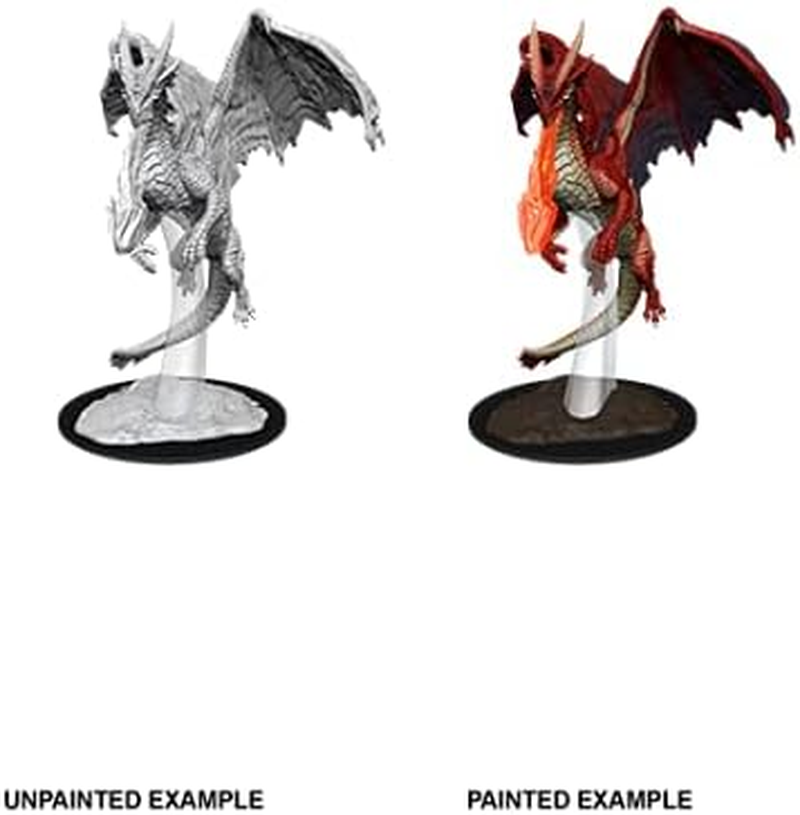 Wizkids D and D Nolzurs Marvelous Young Red Dragon Unpainted Miniatures image number 2