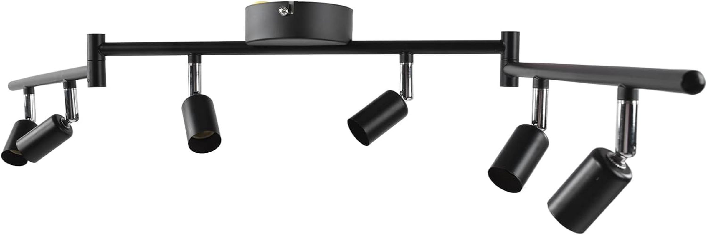 6 Way Ceiling Spotlight GU10 Base Socket, Track Lighting Kit Rotatable Lamp Head, Can Be Tilted 90&deg;, Adjustable Lighting Angle, for Showrooms, Exhibition Halls, Museums, Cafes,