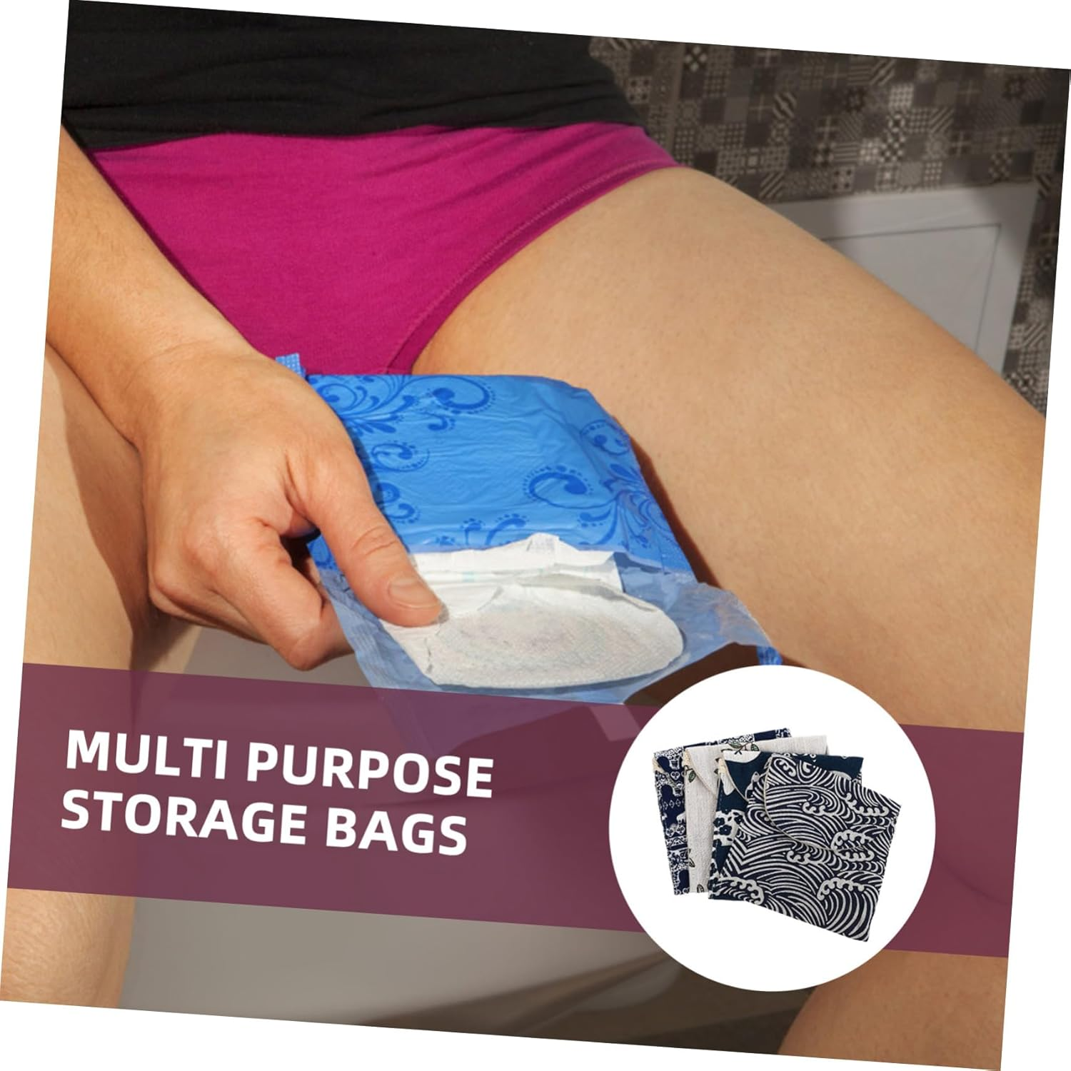 FOMIYES 12Pcs Sanitary Napkin Bags Travel Menstrual Pad Pouches Change Bags for Toilet Use Lovely for Sanitary Napkin Storage image number 2