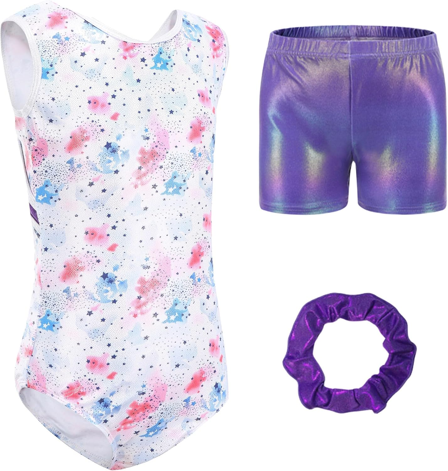 KEOYA Gymnastics Leotard for Kids Girls Athletic Dance Leotards Sparkle Toddler Gymnastics Bodysuit Ballet Dance Wear