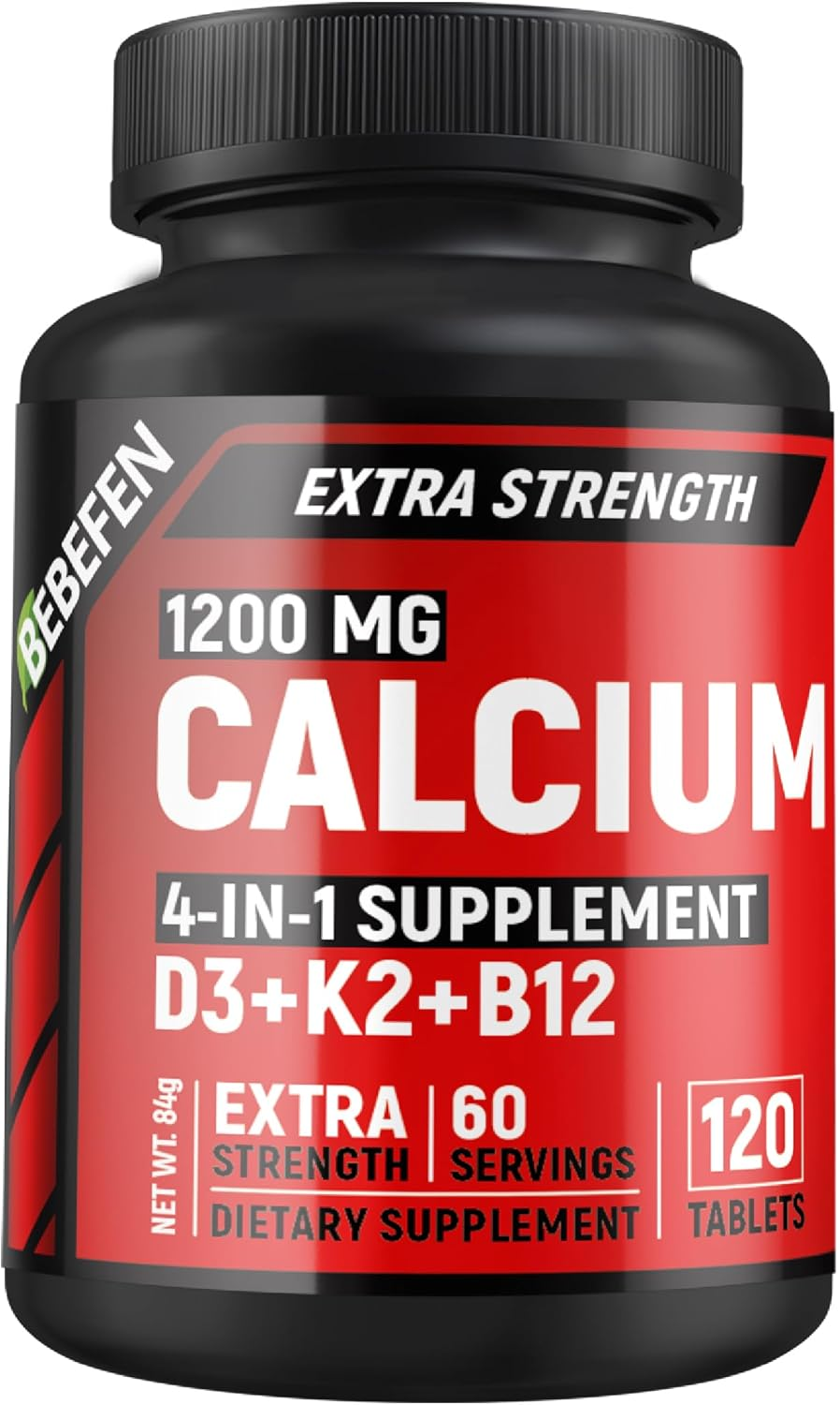 Calcium 1200 Mg with 5000 IU Vitamin D3, 100Mcg Vitamin K2, 1000Mcg Vitamin B12-120 Tablets image number 4
