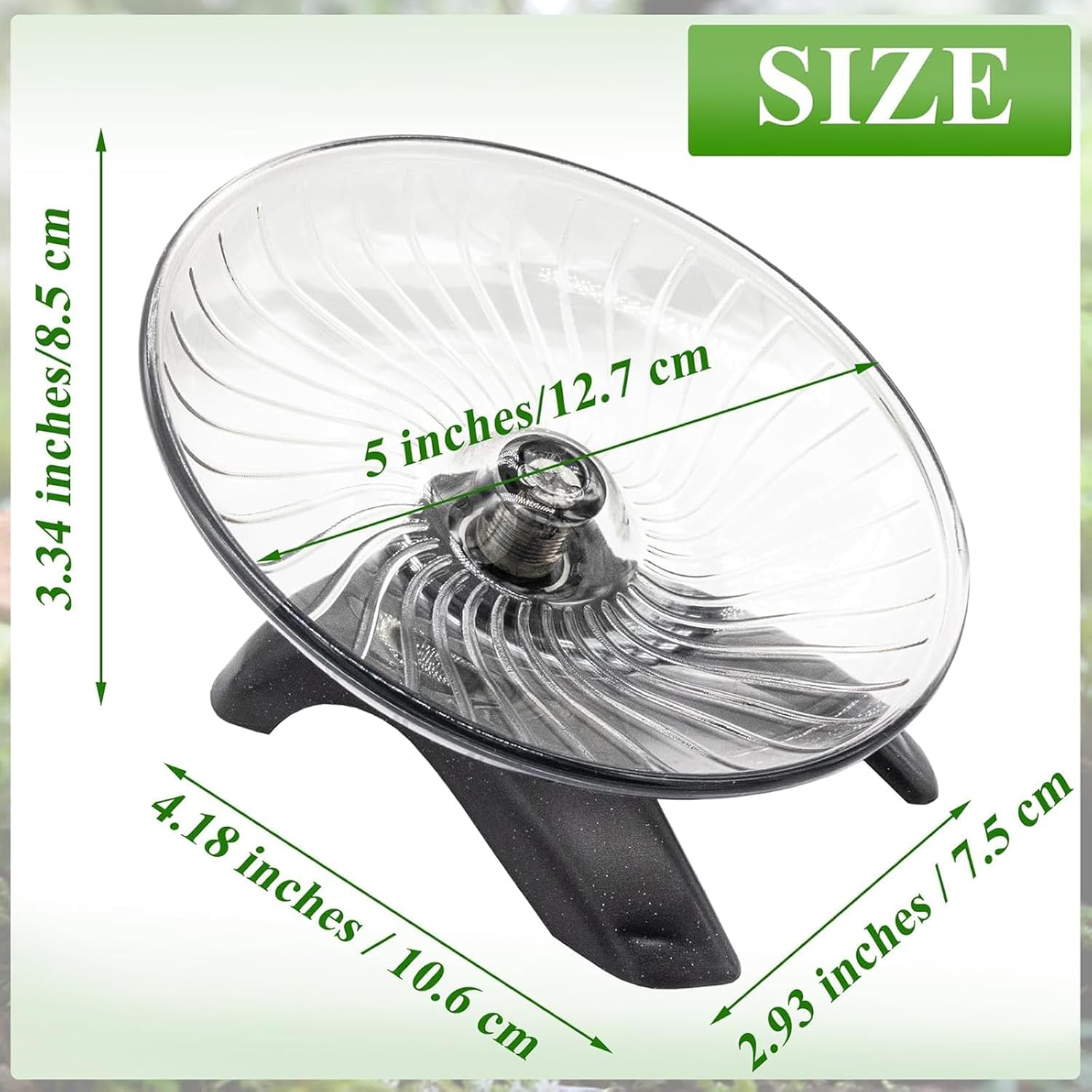 Hermit Crab Exercise Wheel - Silent Running Wheel for Crab Tank Accessories - Small Animal Wheel for Hamster Gerbils Hedgehogs image number 6