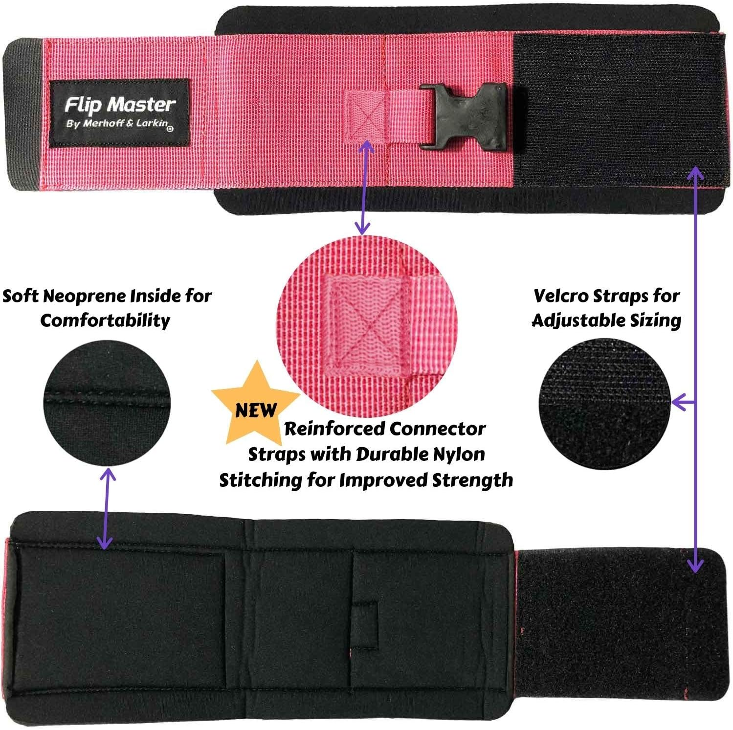 Gymnastics Tumbling Cheerleading Ankle Straps - Band Accessory to Improve Back Handspring & Backflip Form | One-Size-Fits-All Adjustable Straps | Perfect for Cheerleading, Dance, & Gymnasts image number 5