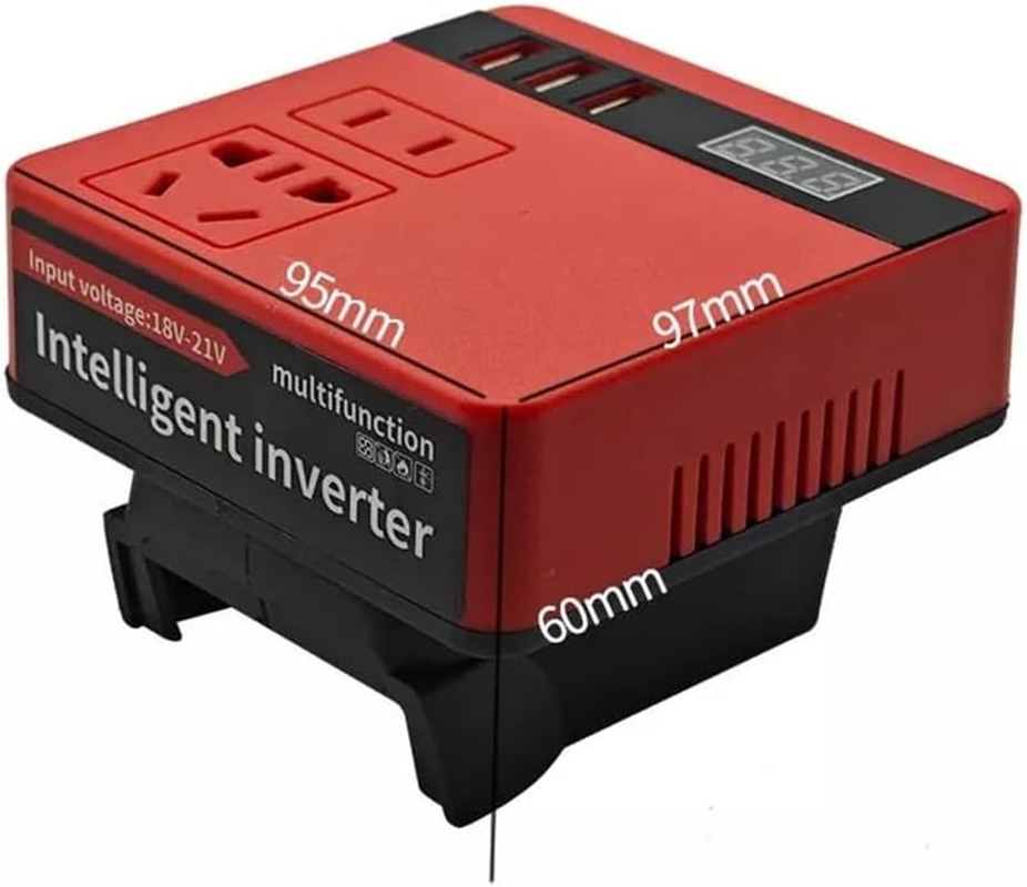 120W Power Inverter for Milwaukee 18V Battery Convert to AC 220-230V W/3 USB image number 6