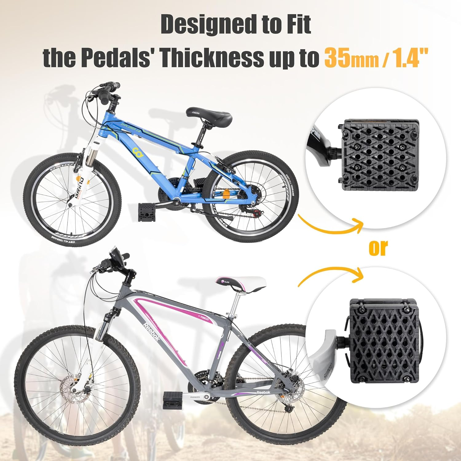 Cyclingdeal 1.5" Bicycle Pedal Blocks for Child & Adult Bikes - Bring the Pedals Closer to Rider -Secure & Comfortable Riding - Premium Quality in Small/Large Size image number 5