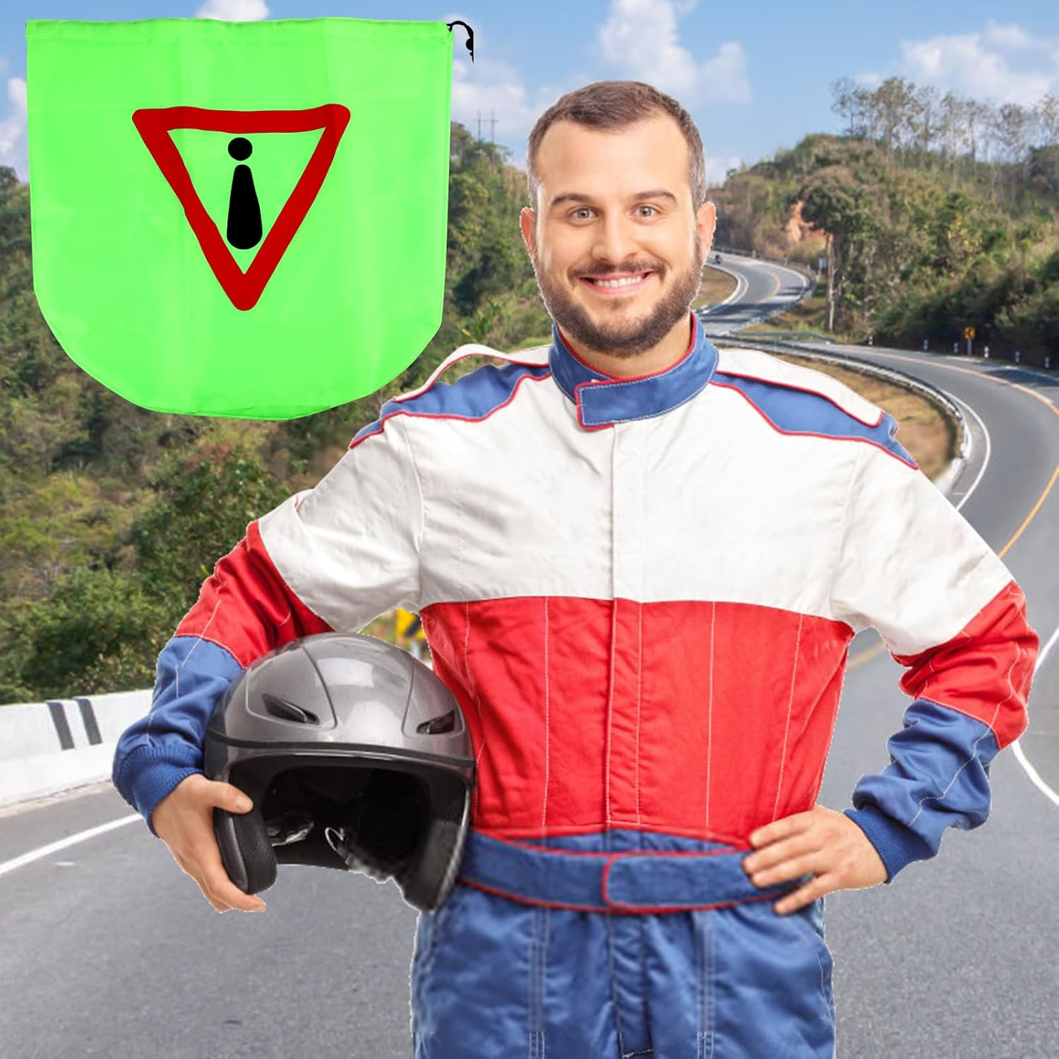 Motorcycle Helmet Bag, Warning Triangle Motorcycle, First Aid Breakdown Triangle Motorcycle Helmet Bag, Warning Triangle Motorcycle Helmet Cover for Accident Protection, Warning Signal, Accident Site, image number 1