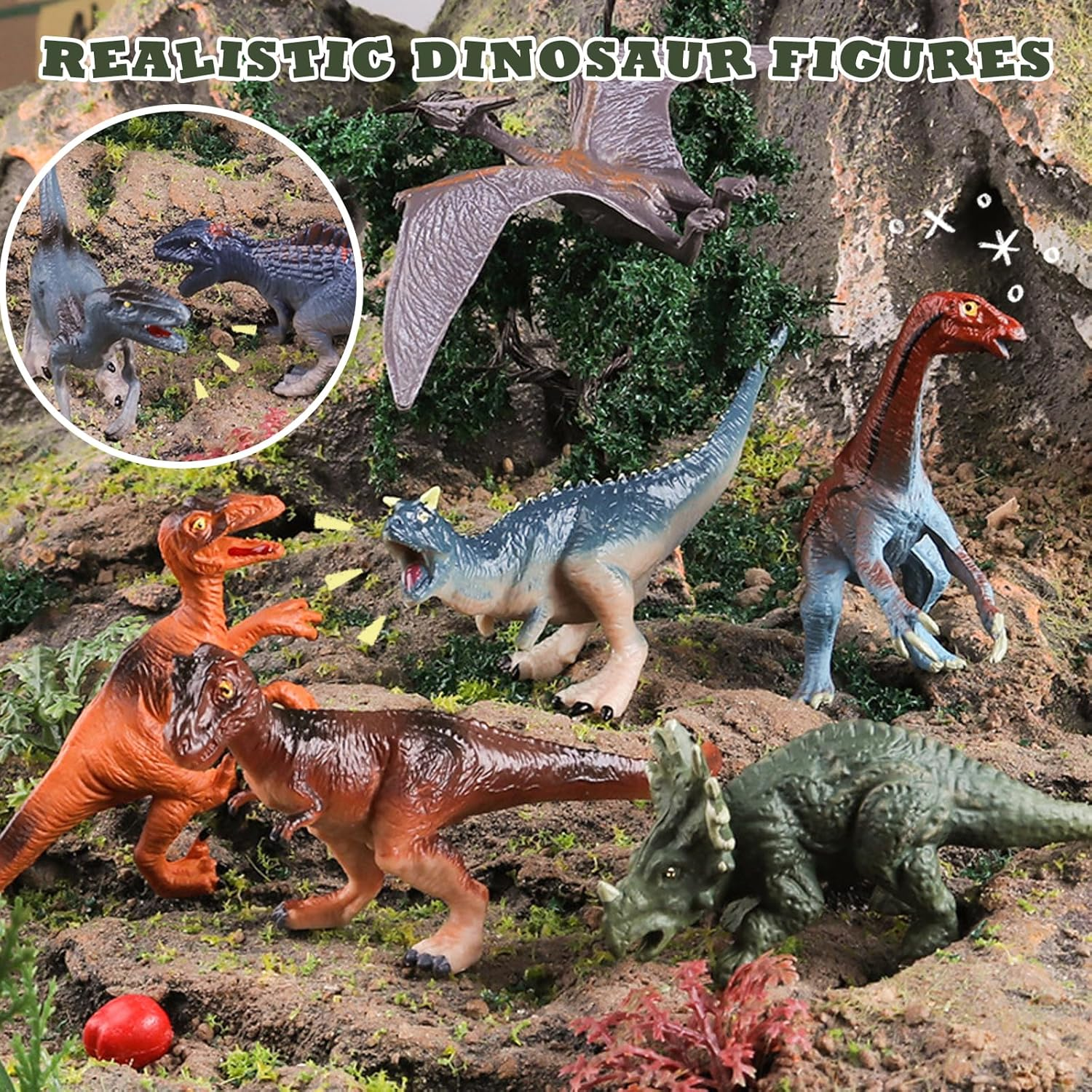 9Cm Dinosaur Figures - 12 Plastic Dinosaur Toys for Boys & Girls - Plastic Dinosaurs - Assorted Dinosaurs Include T-Rex & More - Dinosaur Toys for Kids 3-5+ image number 6