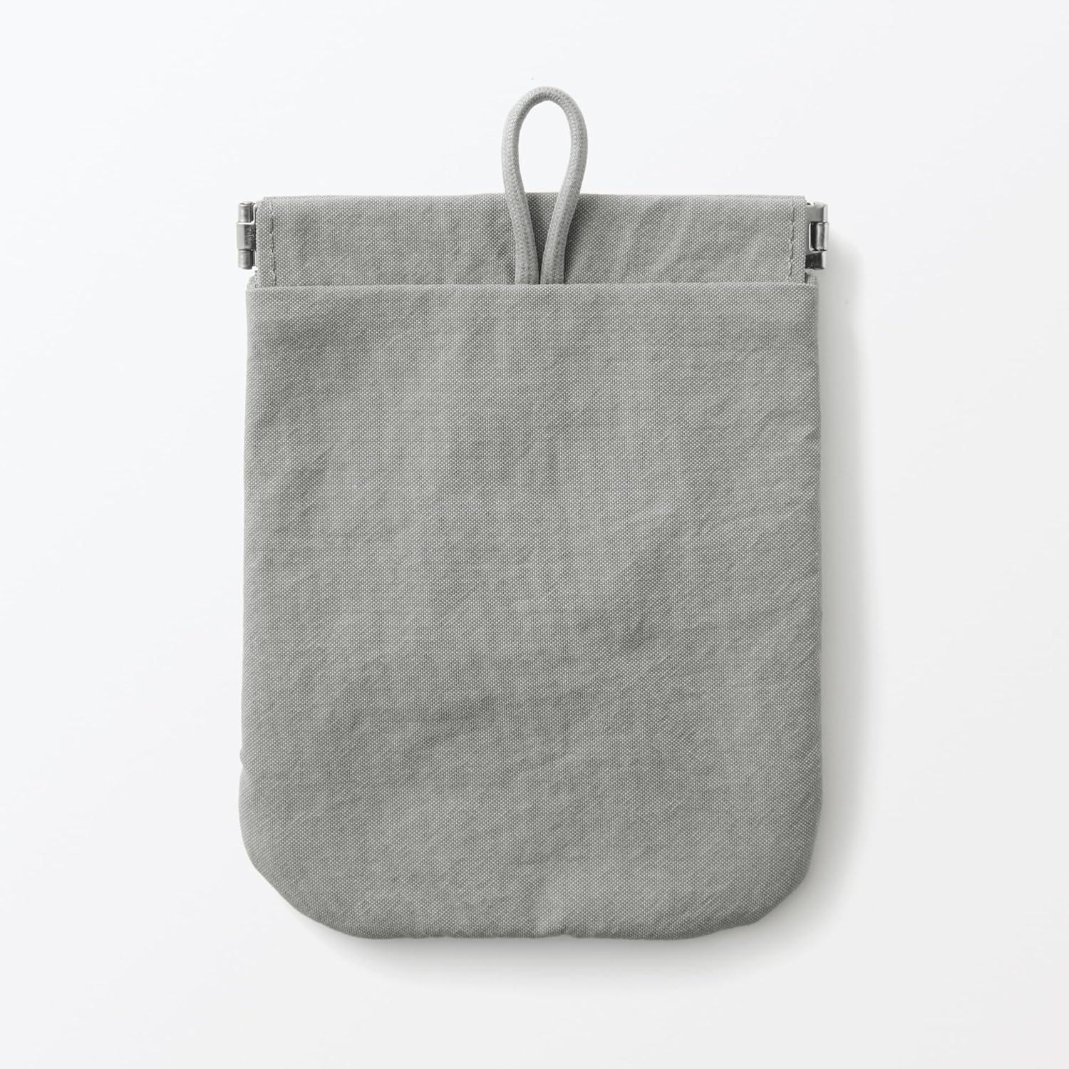 MUJI 84475719 Wrinkle Nylon Flat Pouch with One Hand, Gray, S, Approx. 4.9 X 4.1 Inches (12.5 X 10.3 Cm) image number 4