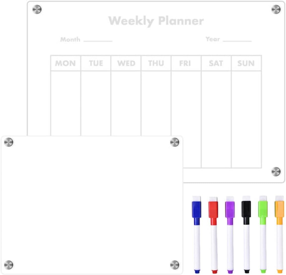 BUTIFULSIC 1 Set Dry Erase Board for Fridge Board Magnetic Fridge Magnetic Planning Board Schedule Writing Board Small Dry Erase Boards Fridge Board Refrigerator Kitchen Supplies A4 Acrylic image number 2