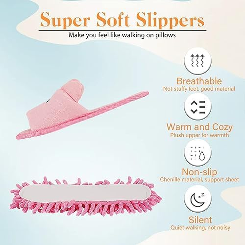 1 Pair Washable Mop Slippers Shoes Microfiber Chenille Reusable Dust Dirt Hair Cleaner for Office House Polishing Cleaning image number 5