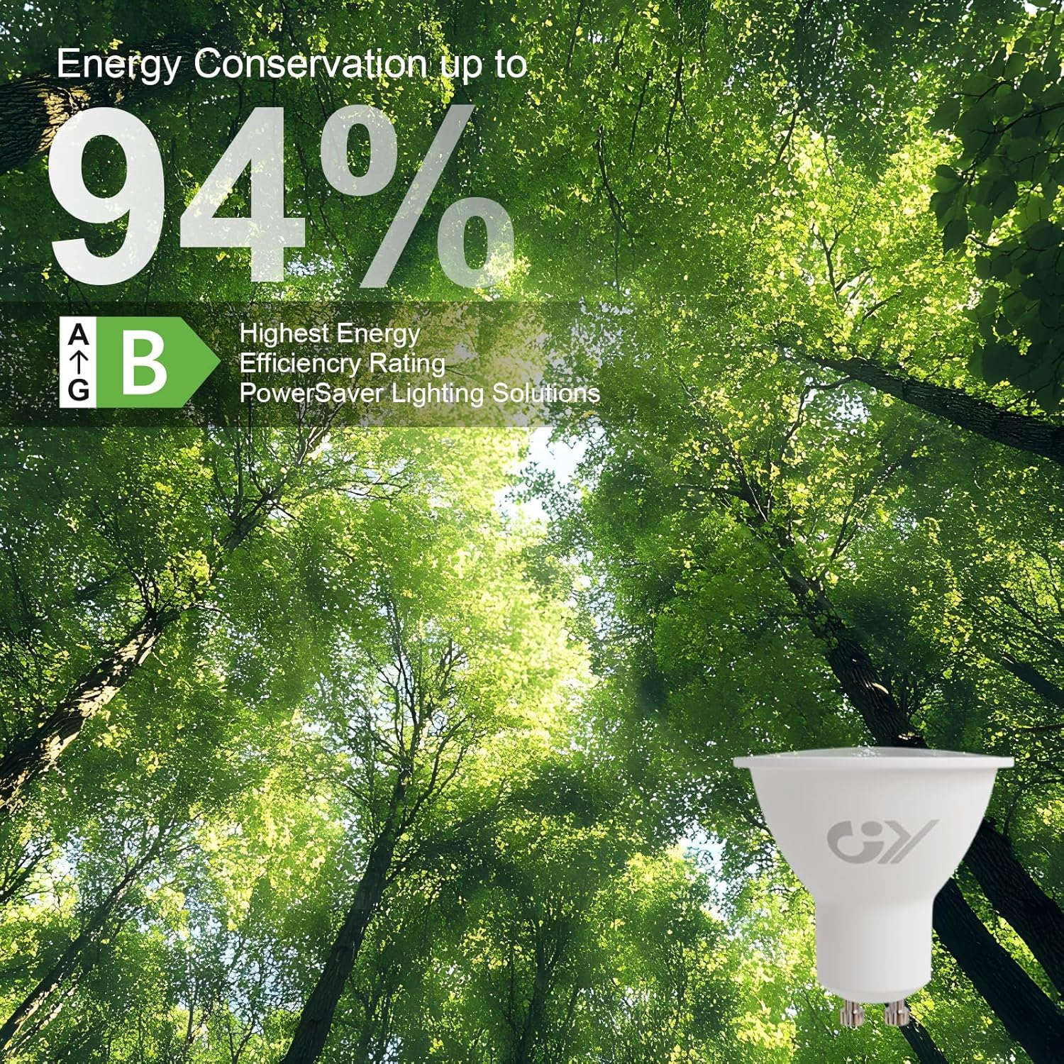 GY GU10 LED Bulb 4.9W 780Lm Warm White 3000K Energy Saving LED Bulb, Energy Efficiency Class B Replaces 80W, 110&deg;Beam Angle Non-Dimmable, 5 Pack image number 5