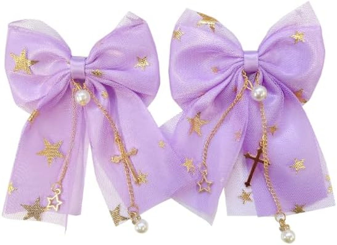 Ribbon Clip, Hairpin, Sore Bit, Decoration, Set of 2, Lavender image number 1