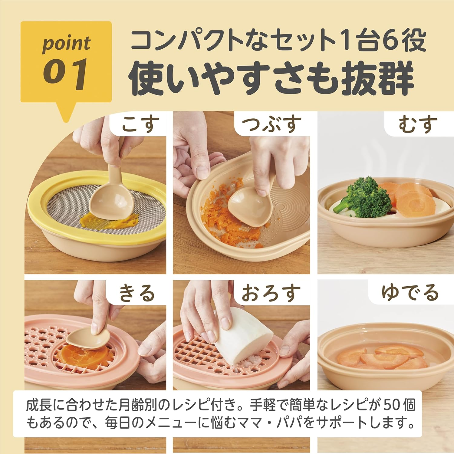 Edisonmama New Mama Meal Cookware Set, Can Be Used from Early to Complete Period, Adult Menu, Recipes Included, Compact Storage image number 3