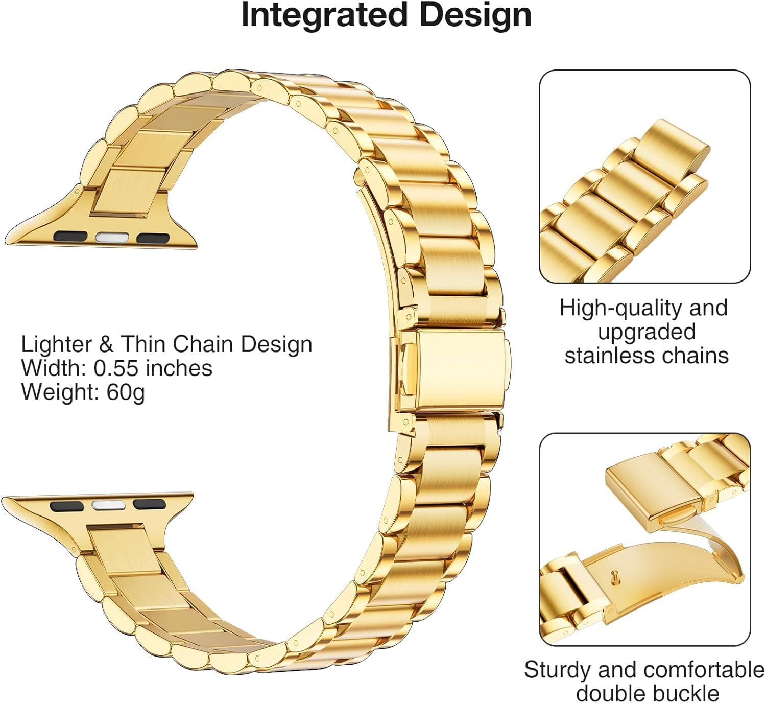 Metal Strap Compatible with Apple Watch Band Women, Bracelet for Iwatch Series 10 SE 9 8 7 6 5 4 3 2 1 SE 2Nd Gen, Stainless Steel Thin Femme Bands (42Mm(Series 10) 41Mm 40Mm 38Mm) image number 5