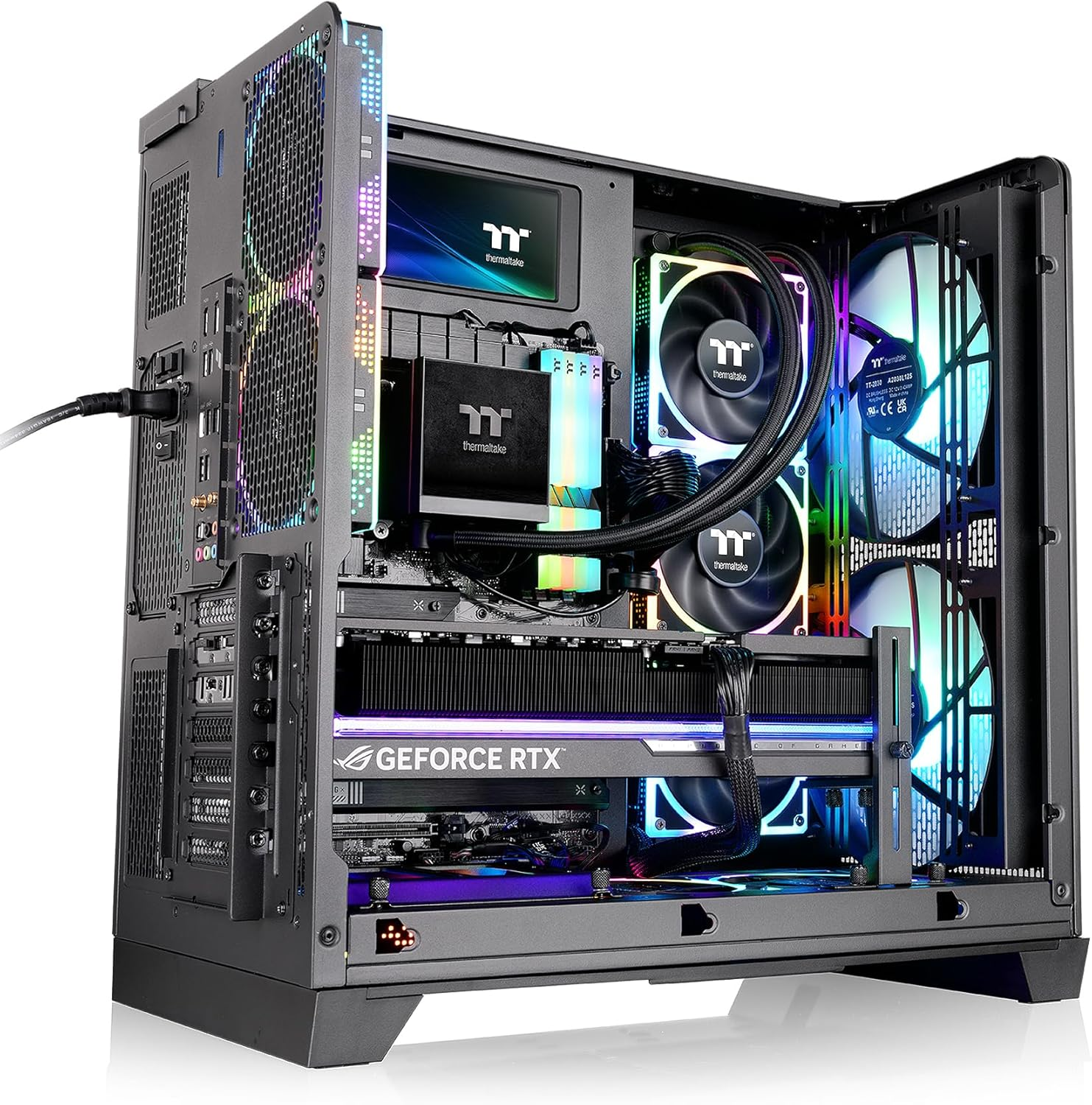 Thermaltake View 390 Air Curved Tempered Glass ATX Mid Tower Case Black Edition, CA-11F-00M1WN-00 image number 2
