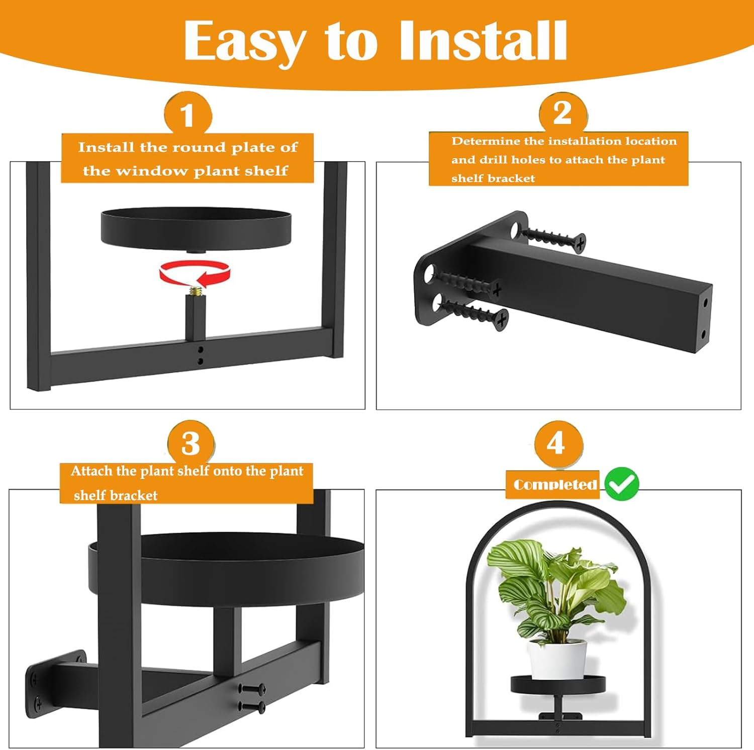 Wall Planters for Indoor Plants,2 Pack Wall-Mounted Hanging Planter Holder,Metal Plant Stand Indoor Wall Decor,Flower Floating Shelves Decor for Living Room Balcony Entryway image number 5