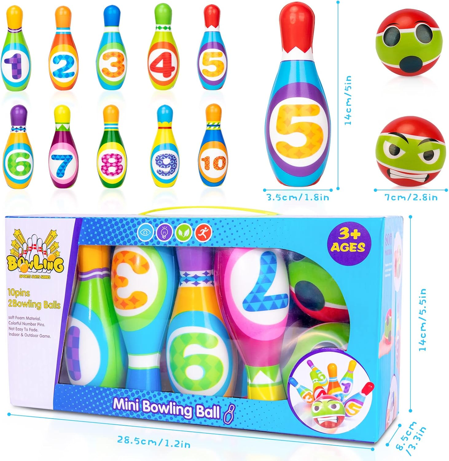 Toys for 3 4 5 6 Year Old Kids: Outdoor Toys Games for Kids Age 3-6 Early Educational Toys Birthday Presents for 3 4 5 Year Old Boys Girls Gift Bowling Ball Games Party for Boys Girls Age 4 5 6