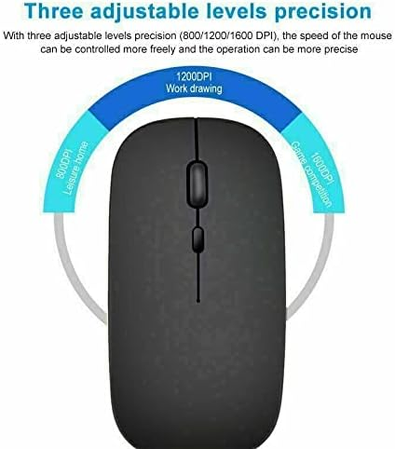 Optical Wireless Bluetooth 5.1 Slim Rechargeable Mouse for Laptop image number 6
