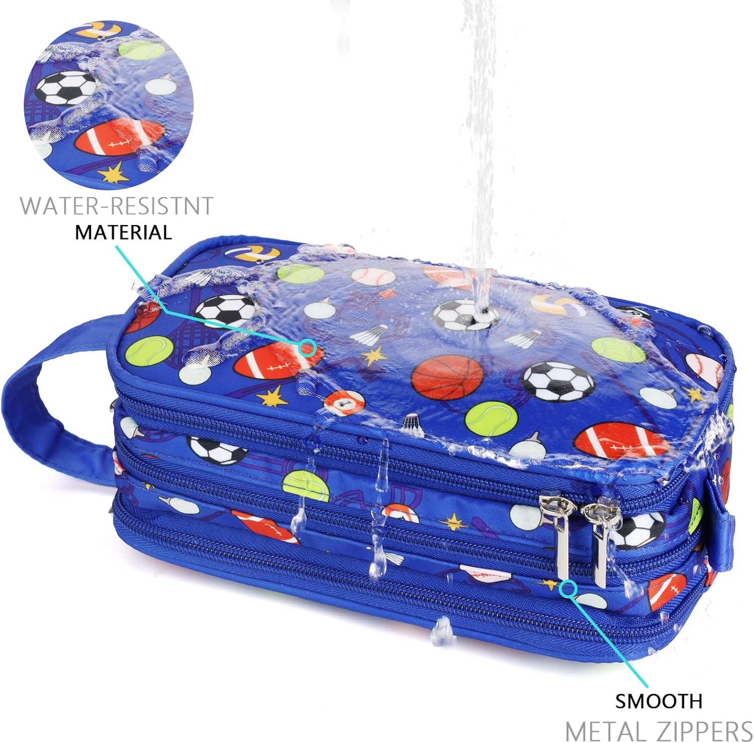 Vipdeal Kids Toiletry Bag for Girls and Boys, Soccer Balls