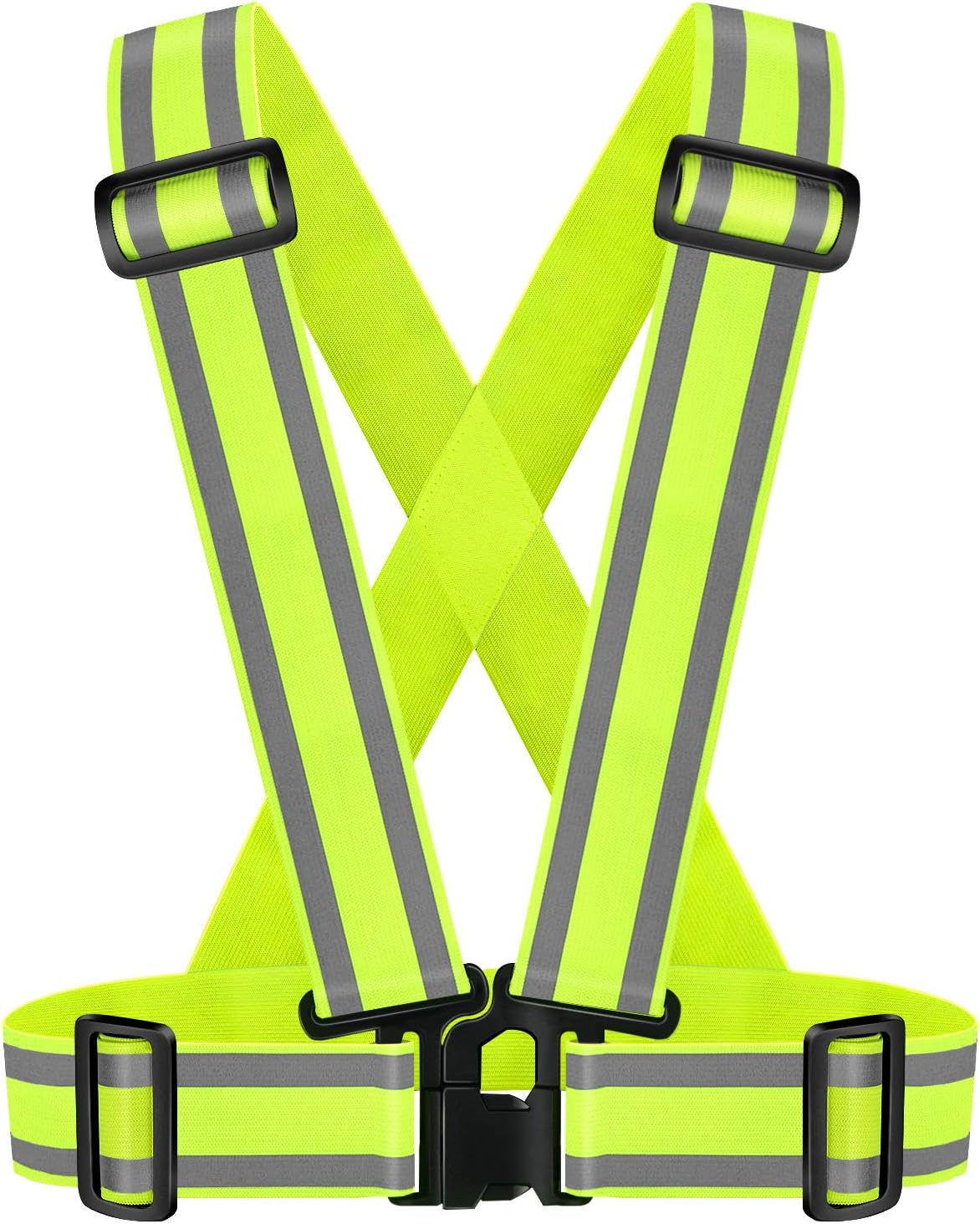 IDOU High Visibility Straps |Reflective Running Gear|Safety Vest for Men Women - 2, 2Pc-Yellow image number 7
