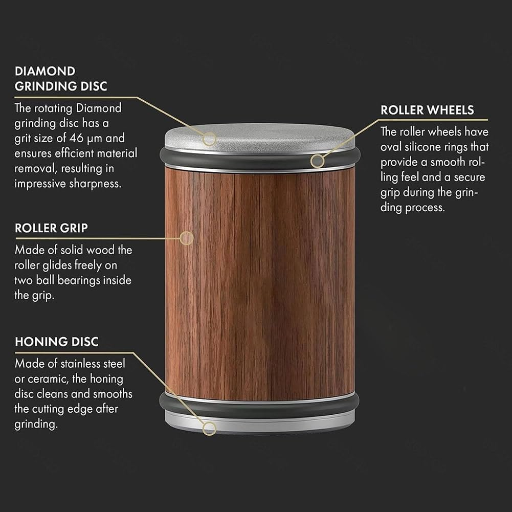 Tumbler Rolling Knife Sharpener with Diamond, Knife Sharpening Set, Rolling Knife Sharpening for Kitchen Knives, Knife Sharpener Kit Offers 15-20 Degree Sharpening for Chef'S Knife Sets, Scissors image number 4