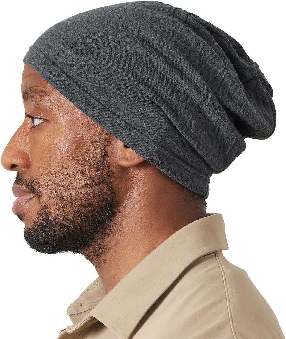 CHARM Womens Organic Cotton Beanie Hat - Mens Slouchy Beanie Made in Japan Chemo Hat