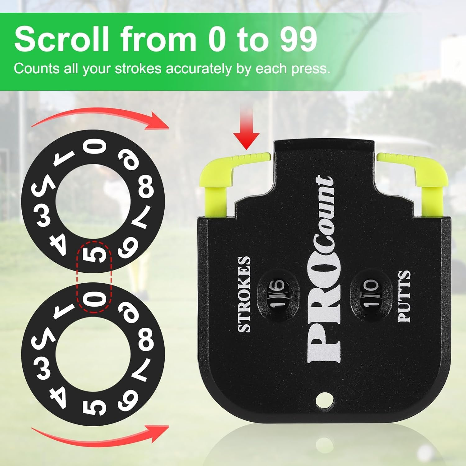 HH-GOLF 2 Digit 1-99 Golf Score Counter, Strokes and Putts Golf Score Shot Stroke Counter image number 2