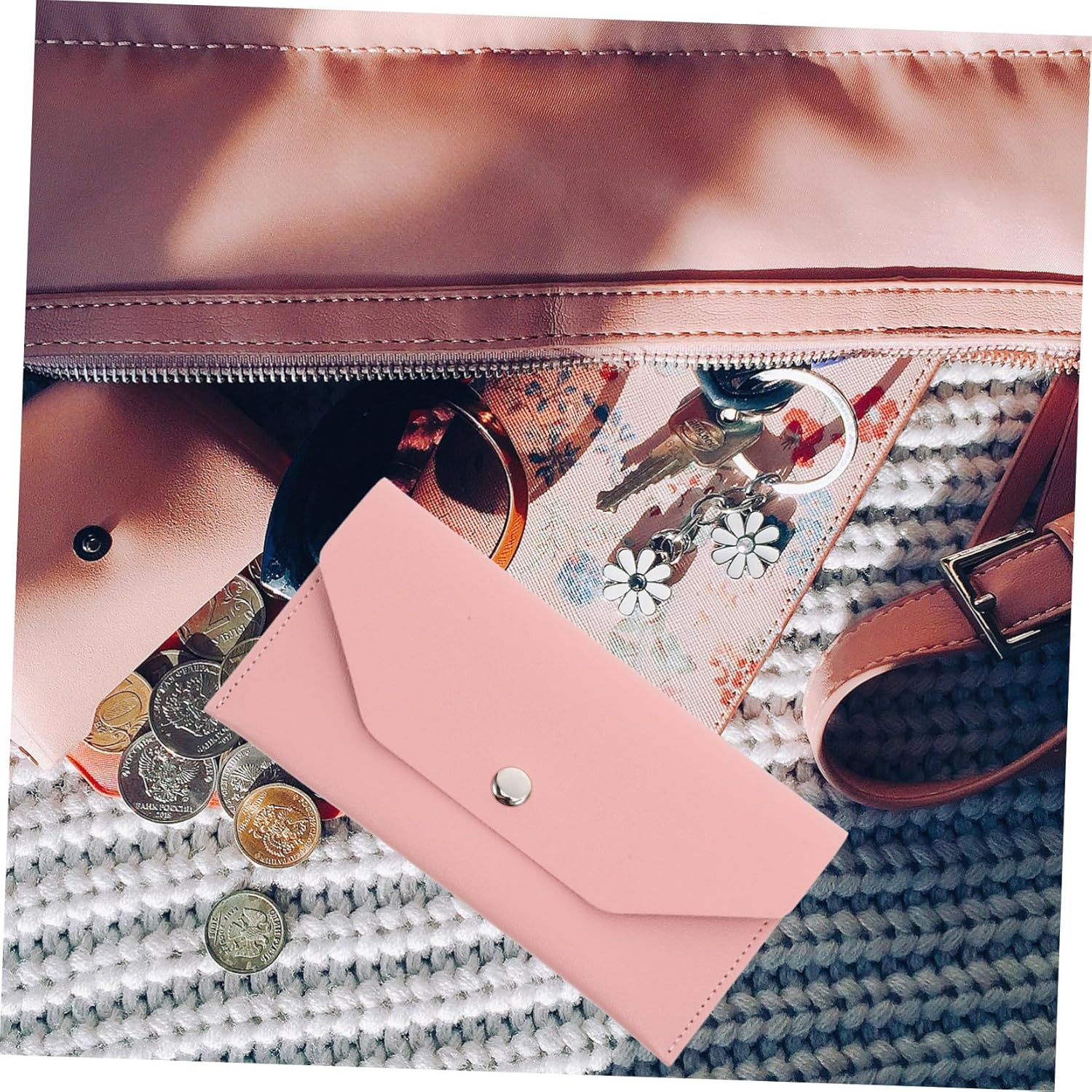 ROMISBABA Travel Organizer Passport Protector Cash Envelopes Bag Card Storage Holder for Travel image number 5