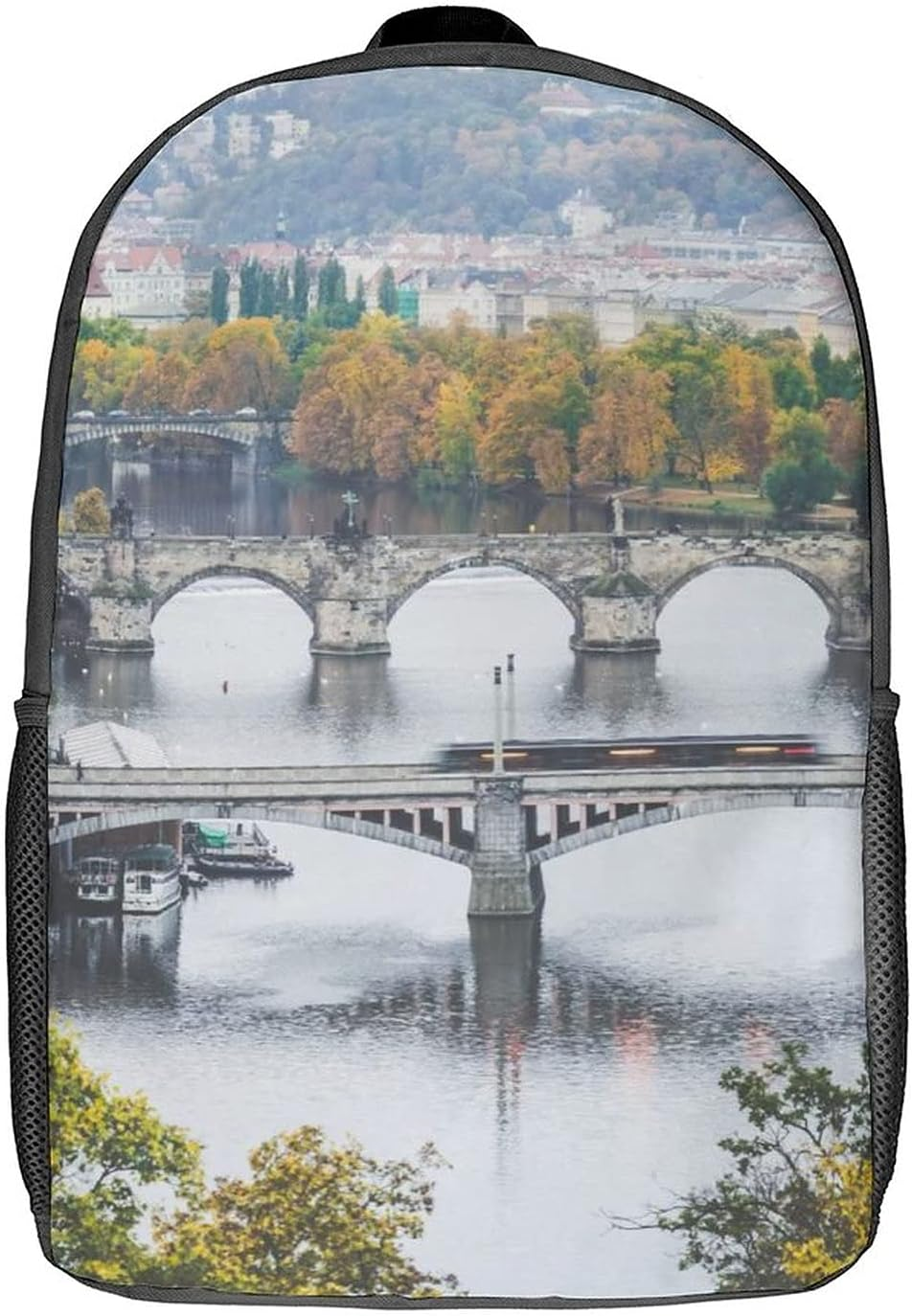 Cute Waterproof Lightweight Childrens Students Bags Backpacks Print Prague Czech Republic City Landscape Fog for Christmas Gi