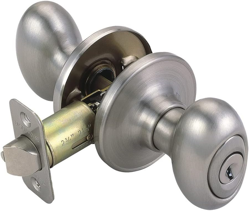 Design House 750505 Egg 2-Way Latch Entry Door Knob, Adjustable Backset, Satin Nickel Finish image number 6