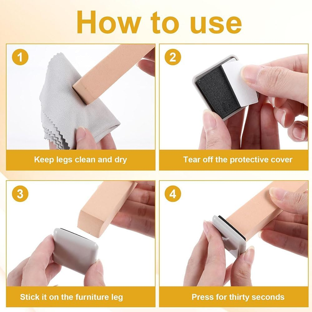 Lyhaogao 24Pcs Self Stick Furniture Sliders for Carpet Adhesive Moving Pads, Square Furniture Glides for Sofa,Bed,Dresser, No Tool Beige Carpet Sliders to Protect Floors and Easy Furniture Moving image number 1
