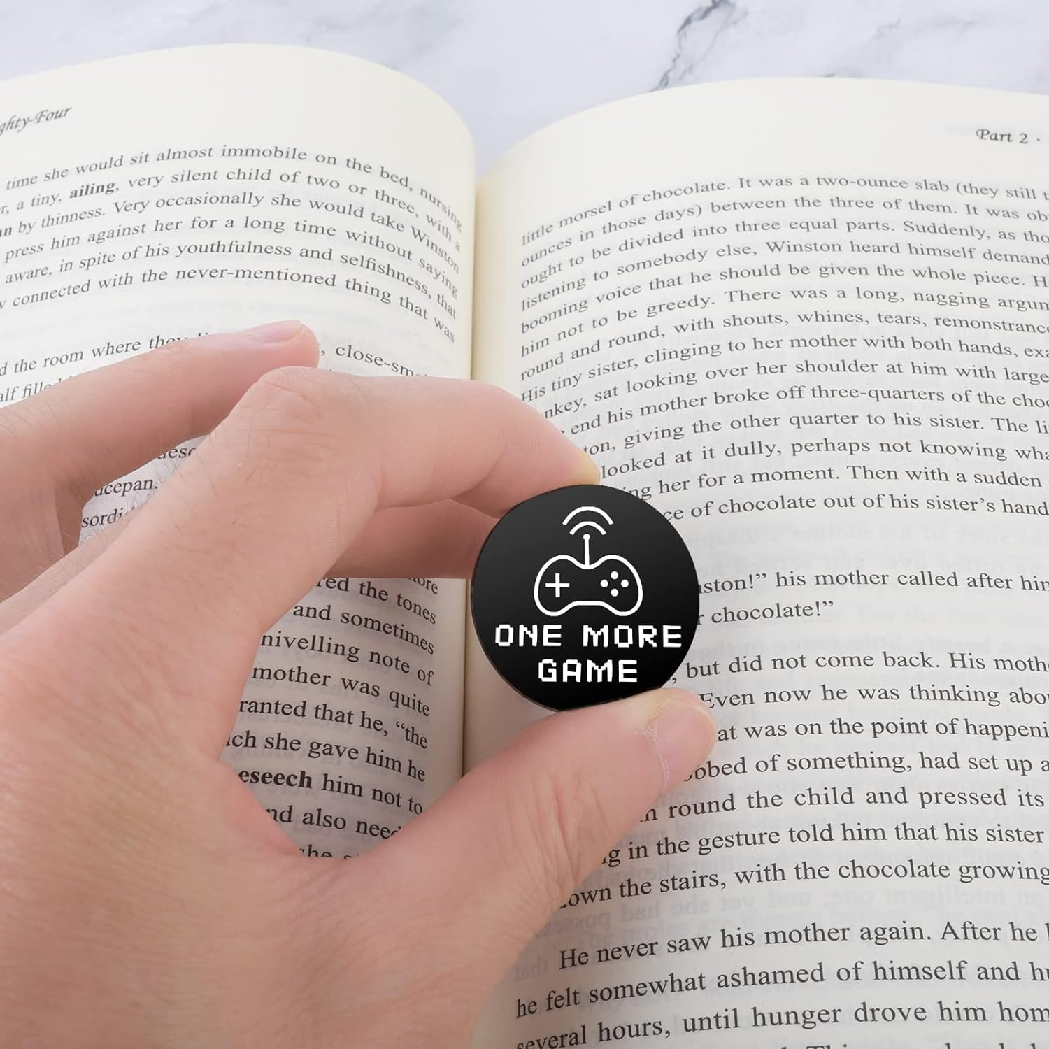 Cobee Funny Destiny Flip Coins, Double Sided Gaming Novelty Coin One More Game/Go to Bed Pocket Hug Token with Leather Keyring Stainless Steel Decision Maker Coin Gifts for Boyfriend Girlfriend, Black image number 2