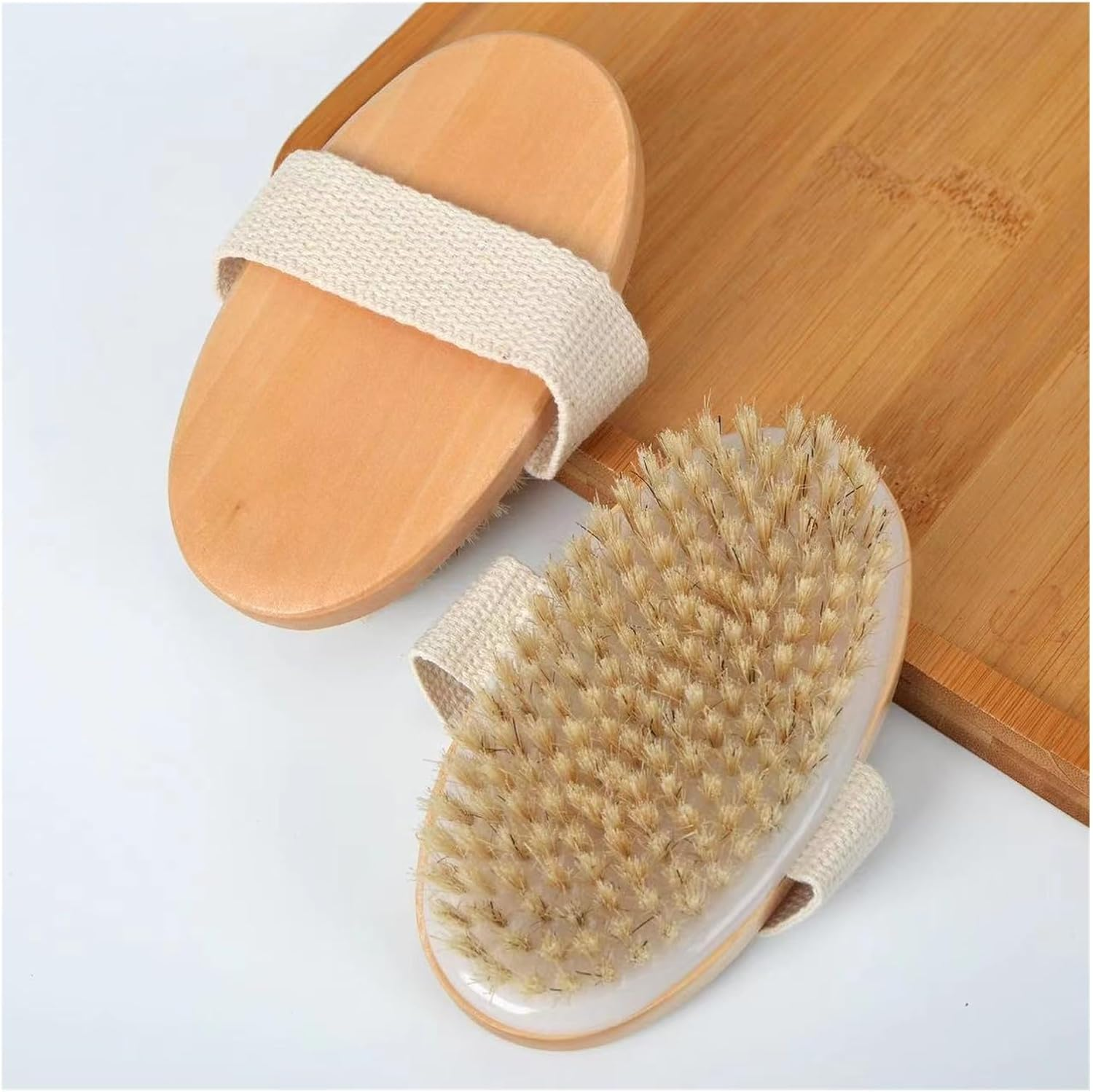 Dry Brushing Body Brush for Exfoliation, Lymphatic Drainage & Cellulite Reduction &ndash; Natural Bristles, Shower Brush & Pore Massager for Smooth Skin, Detox, and Body Care image number 1